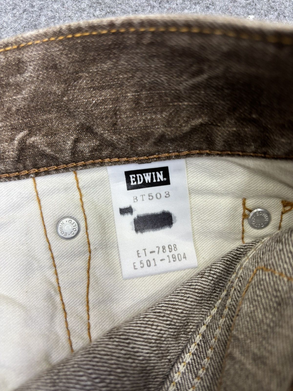 Edwin 💥Archival Fades💥Sick Edwin 503 Brown Denim K20 Size US 35 - 11 Thumbnail