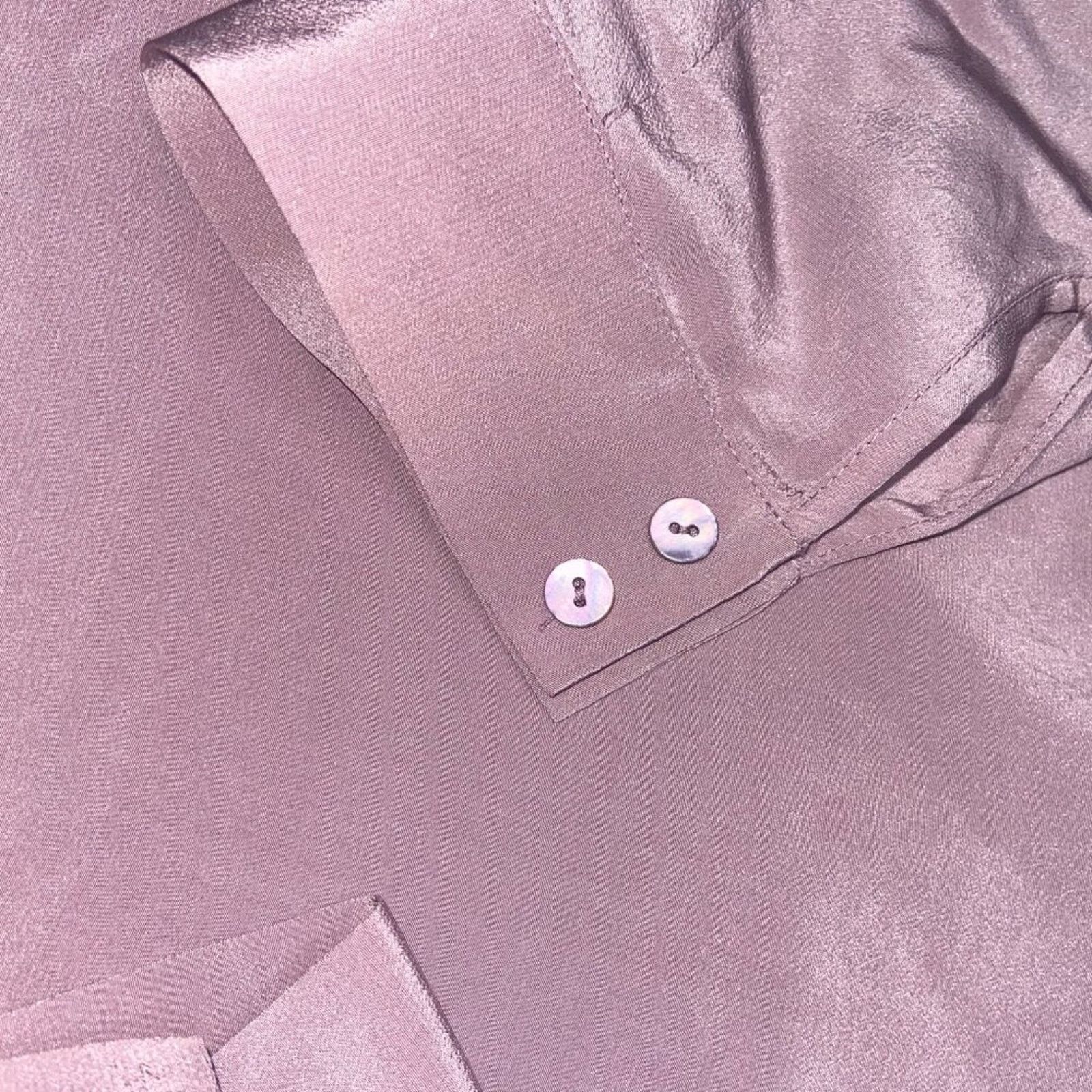 Eileen Fisher Eileen Fisher Top Blouse Collared Lavender 100% Silk PP Size S / US 4 / IT 40 - 3 Thumbnail