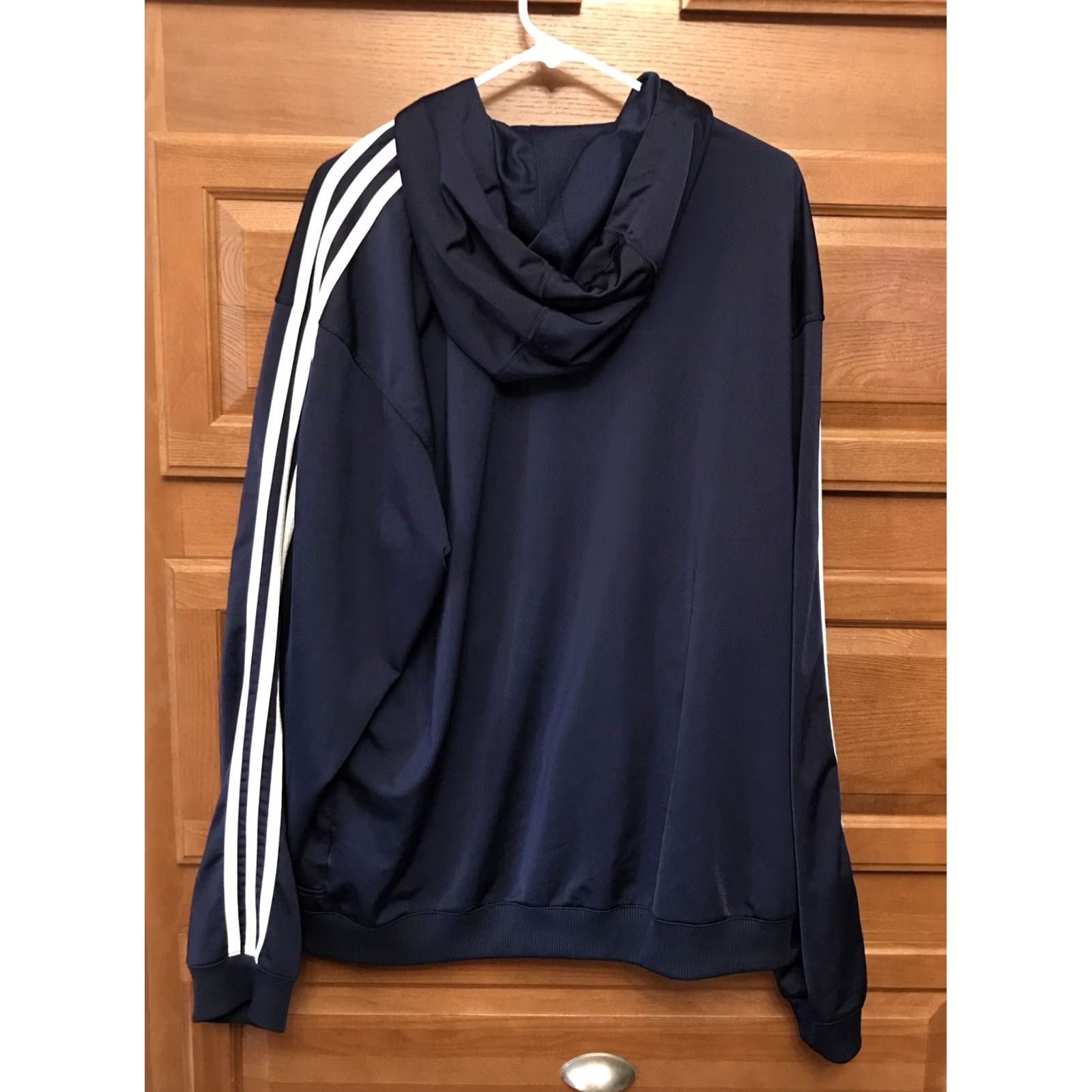 Adidas VINTAGE adidas Track Jacket Mens XL Blue Full Zip Hooded Striped 1265 Sports Size US XL / EU 56 / 4 - 2 Thumbnail