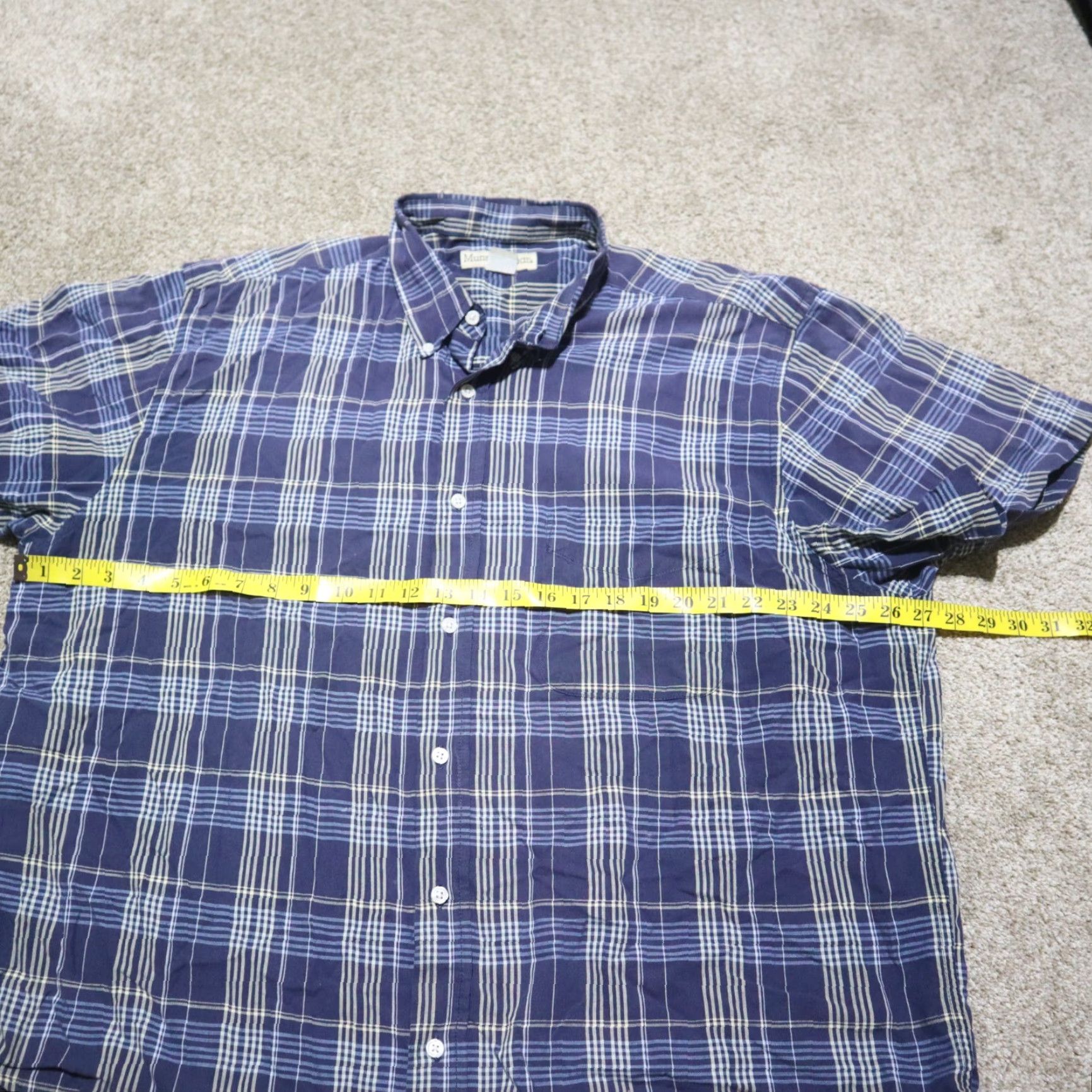 Original Penguin Original Penguin Munsingwear Shirt Button-Up 2XL Blue Plaid Adult Men Size XXL Size US XXL / EU 58 / 5 - 4 Thumbnail