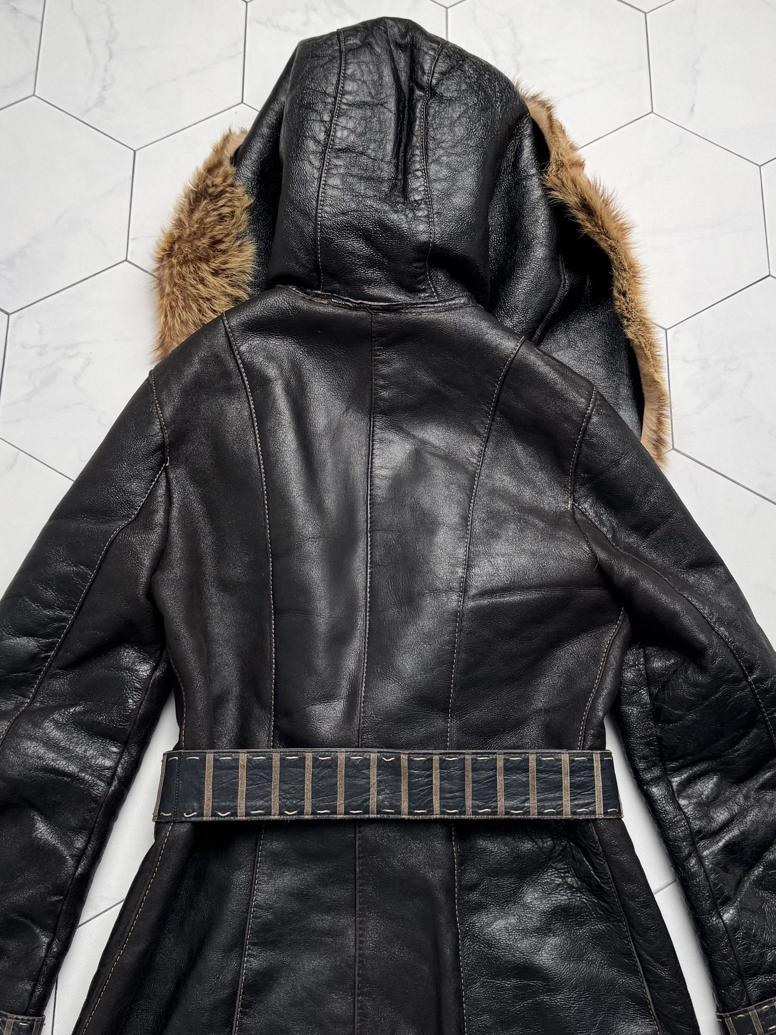 Vintage Vintage Real Sheepskin Hooded Coat With Belted (B550)E2D15 Size S / US 4 / IT 40 - 12 Thumbnail