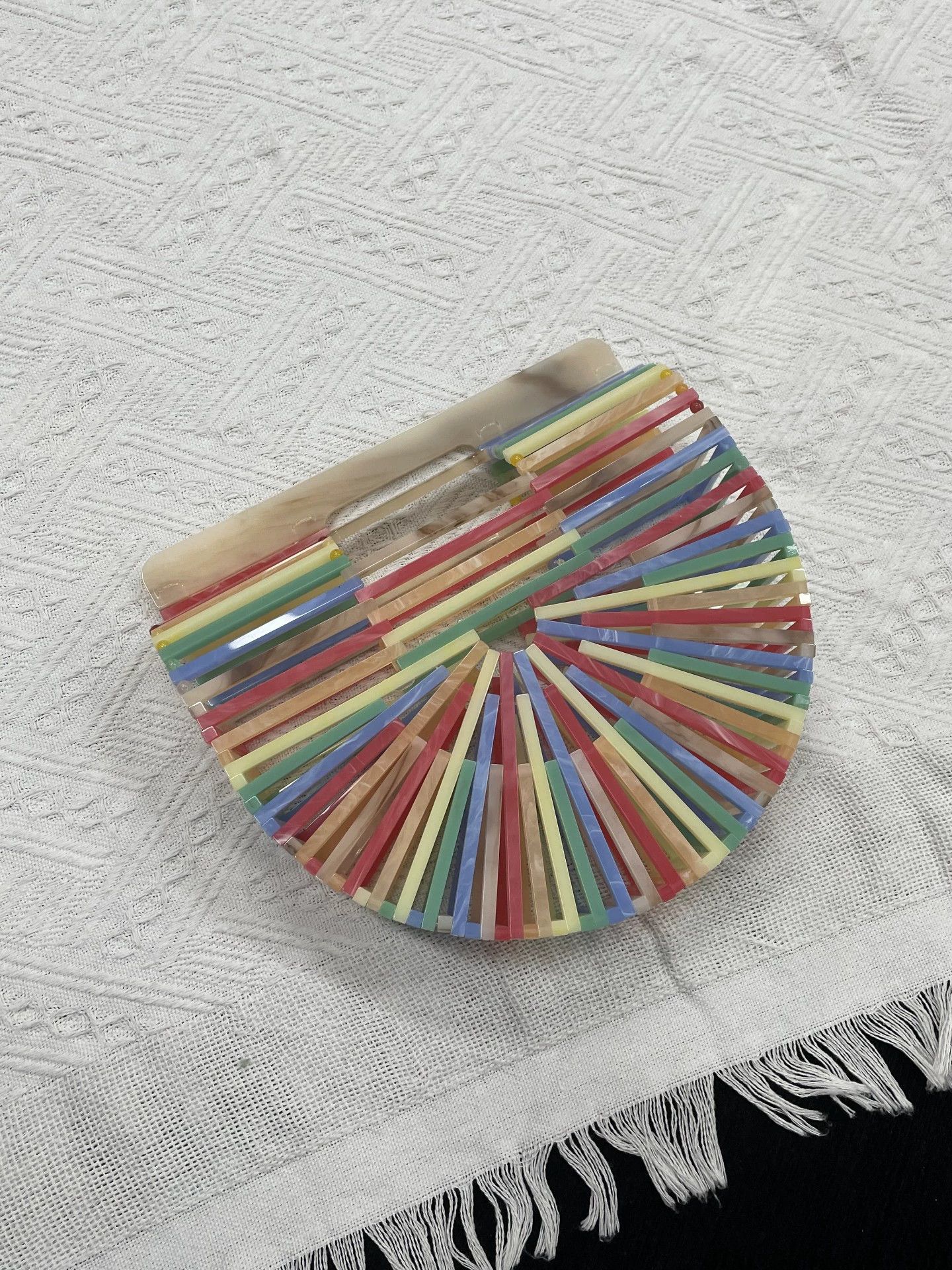 Cult Gaia Cult Gaia Colorful Acrylic Bamboo Clutch New Size ONE SIZE - 1 Thumbnail