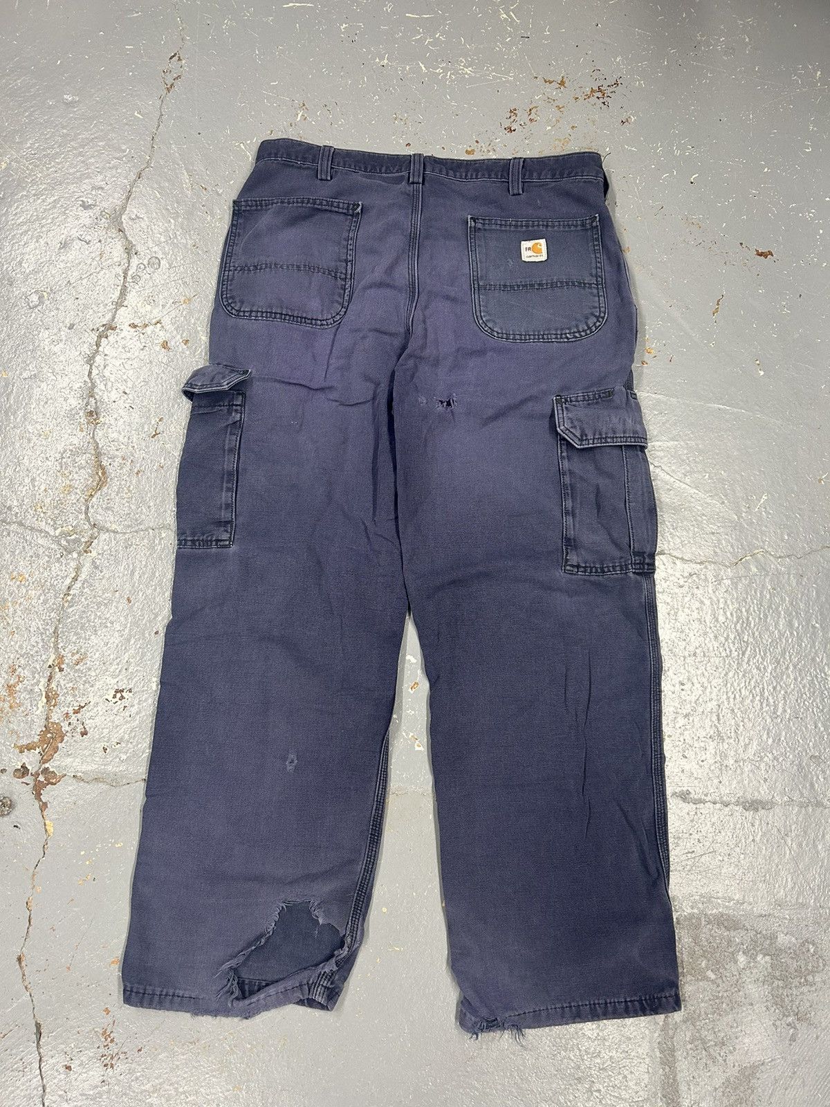Carhartt × Vintage Crazy Y2K Faded Distressed Carhartt Workwear Cargo Pants Size US 36 / EU 52 - 3 Thumbnail