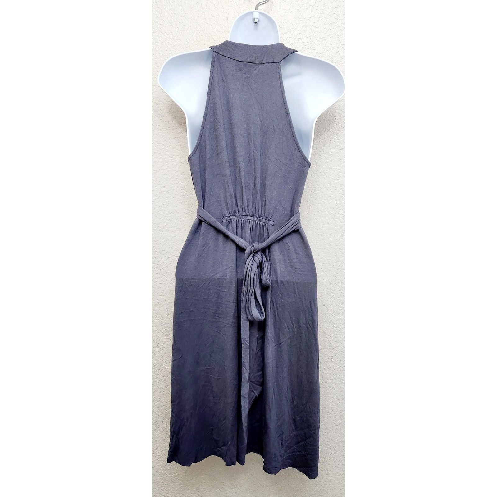 Other Trulli Gray V Neck Sleeveless Pleated Front Mini Dress Small Size S / US 4 / IT 40 - 3 Thumbnail