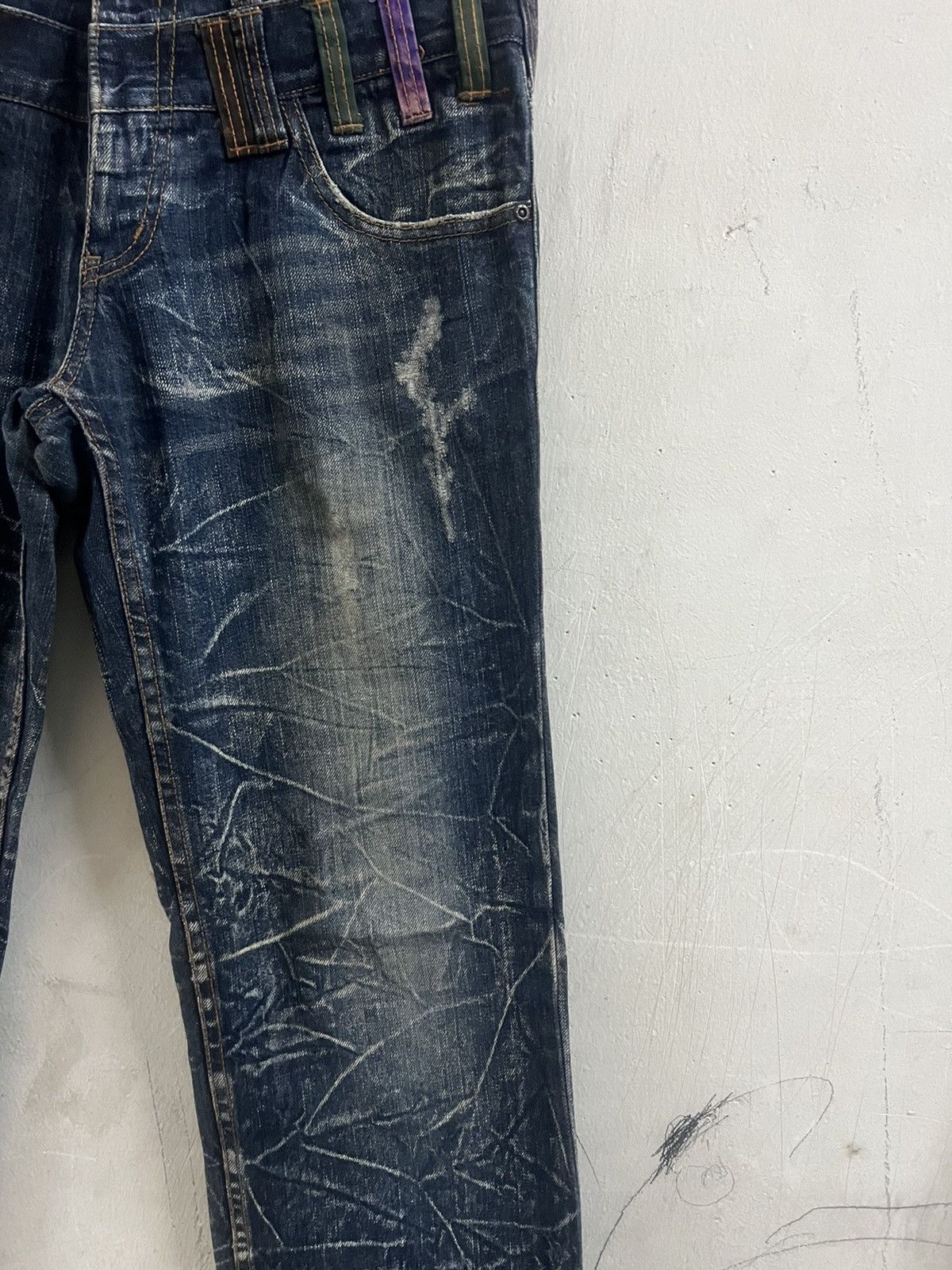 Adidas × Japanese Brand SICK‼️NYLAUS DISTRESSED DENIM PANT Size US 31 - 6 Thumbnail