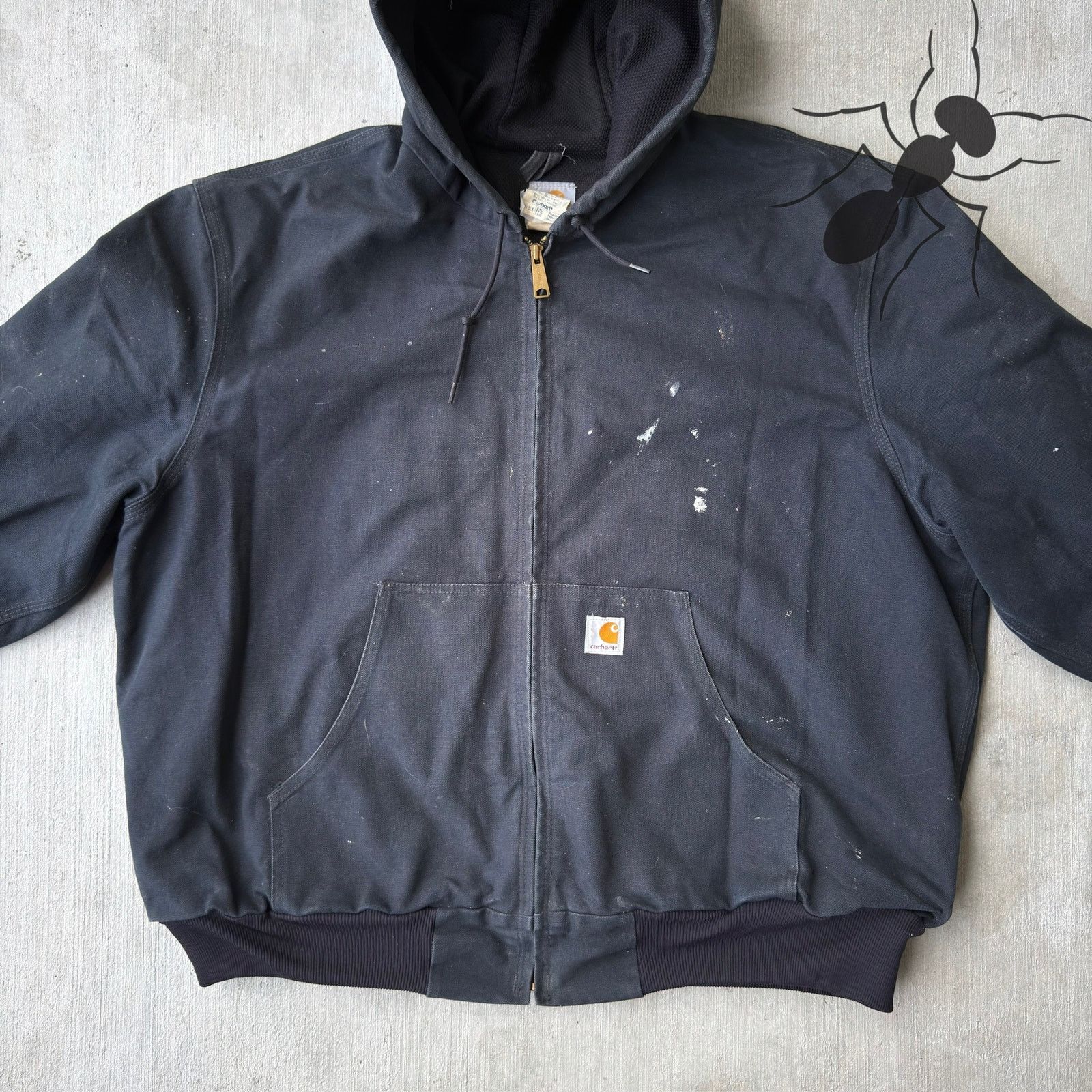 Carhartt × Vintage Carhartt J131 BLK black hooded work wear jacket Size US XXL / EU 58 / 5 - 2 Thumbnail
