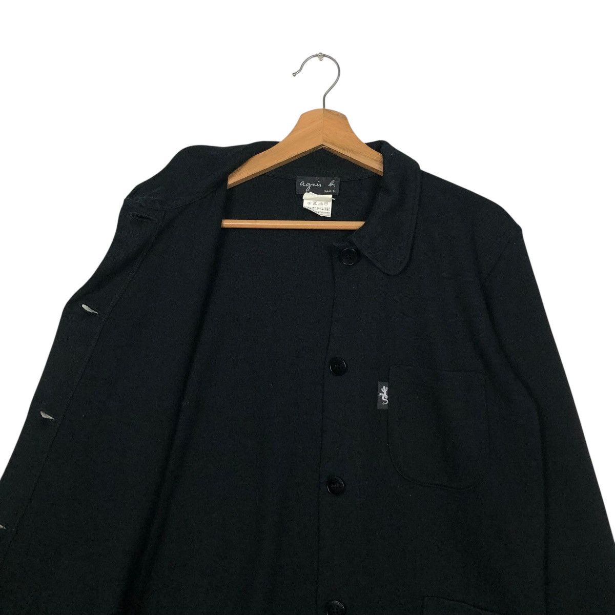 agnes b. 🔥RICH BLACK VINTAGE CHORE JACKET AGNES B. PARIS Size US S / EU 44-46 / 1 - 14 Thumbnail
