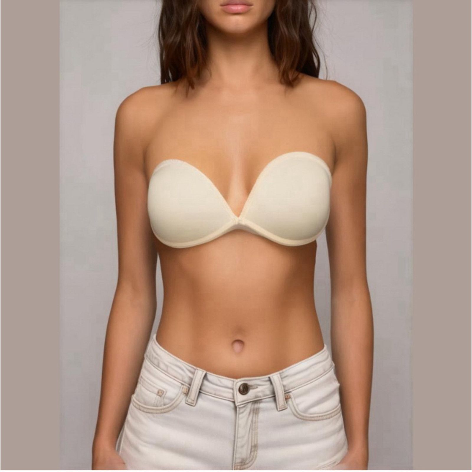 Shein Shein Nude Strapless Convertible Push-Up Bra Medium Size ONE SIZE - 1 Thumbnail