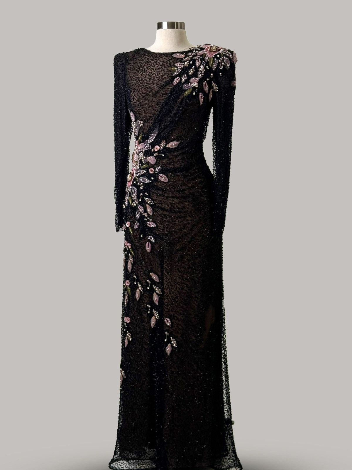 brown maxi long sleeve dress Iris Long Sleeve Satin Maxi Dress - Dark Chocolate
