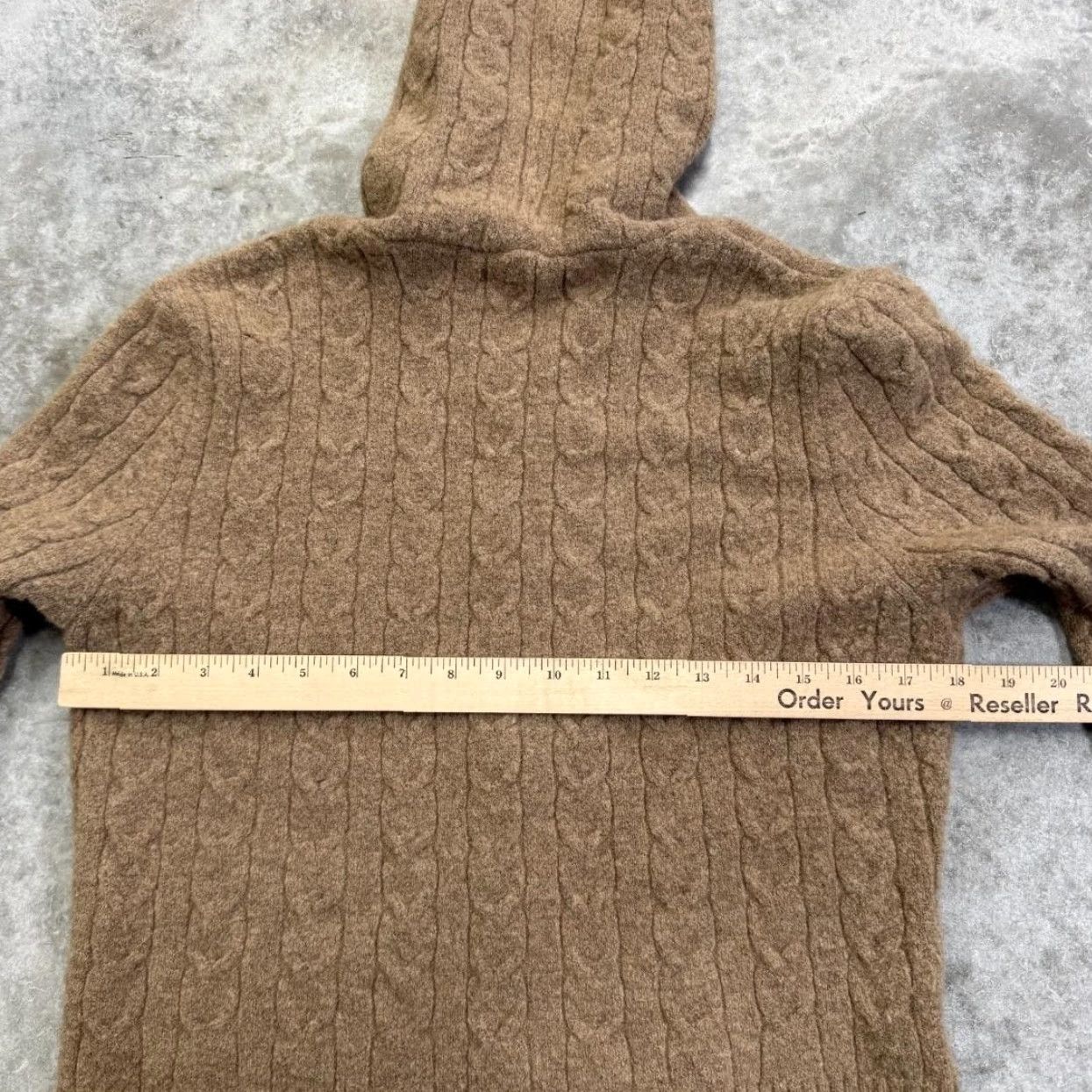 Vintage VINTAGE Eagles Eye Sweater Womens Large Brown Hooded Full Zip Cable Knit Hoodie Size L / US 10 / IT 46 - 6 Thumbnail
