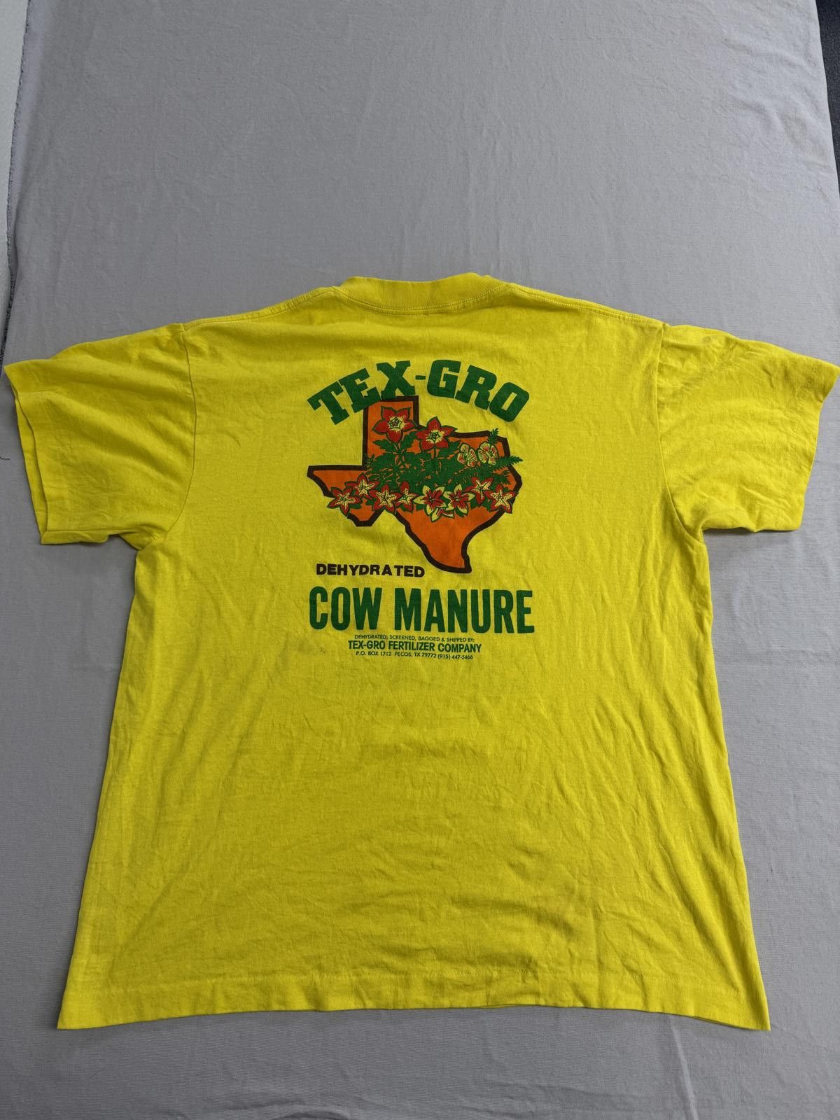 TEE JAYS Vtg Yellow Tex-Gro Dehydrated Cow Manure Texas Tee XL Size US XL / EU 56 / 4 - 2 Thumbnail