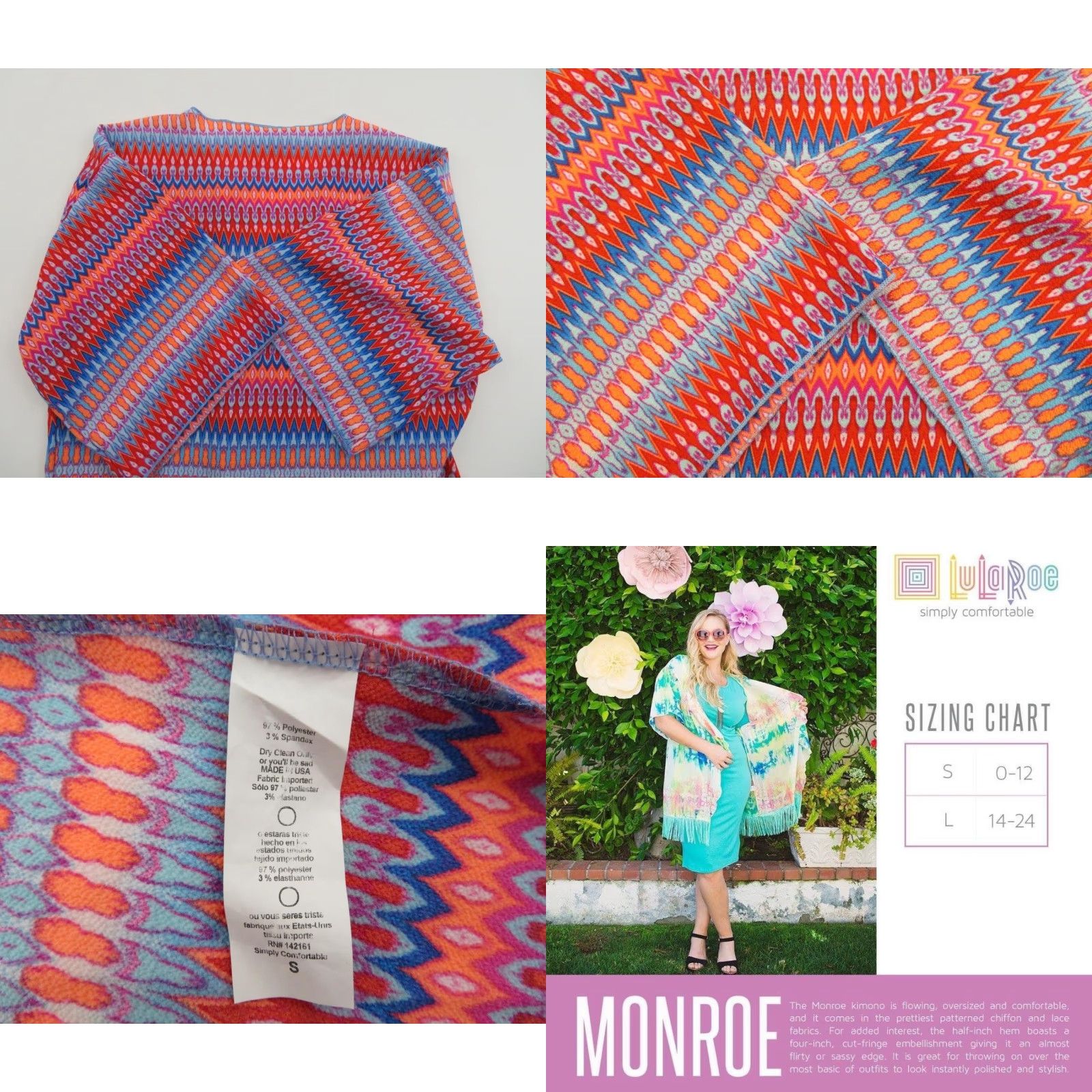 Vintage VINTAGE LuLaRoe Monroe Kimono Cardigan S Boho Fringe Sheer Striped Shawl Festival Pink Shirt Womens XS? Size S / US 4 / IT 40 - 8 Thumbnail