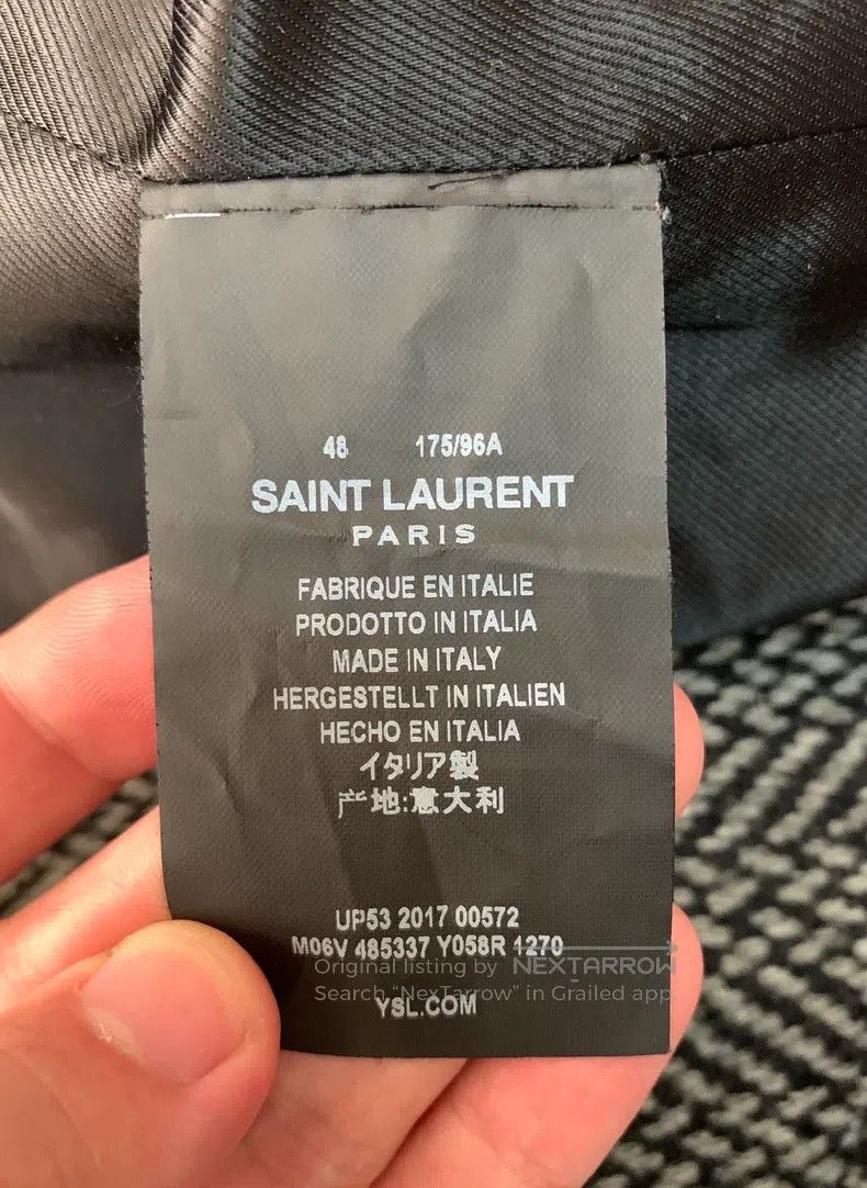 Saint Laurent Paris Saint Laurent Paris Grey double-layer herringbone coat Size US M / EU 48-50 / 2 - 4 Thumbnail