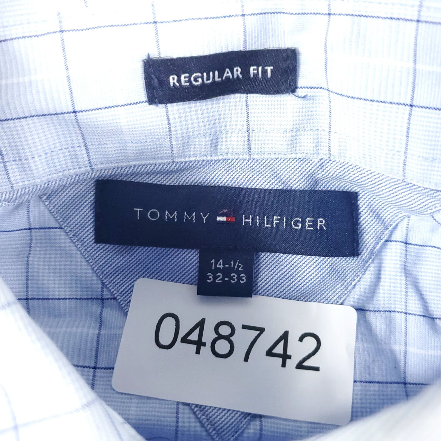 Tommy Hilfiger Tommy Hilfiger Shirt Mens 14.5 Blue Plaid Dress Button Up Long Sleeve Size 36R - 6 Thumbnail