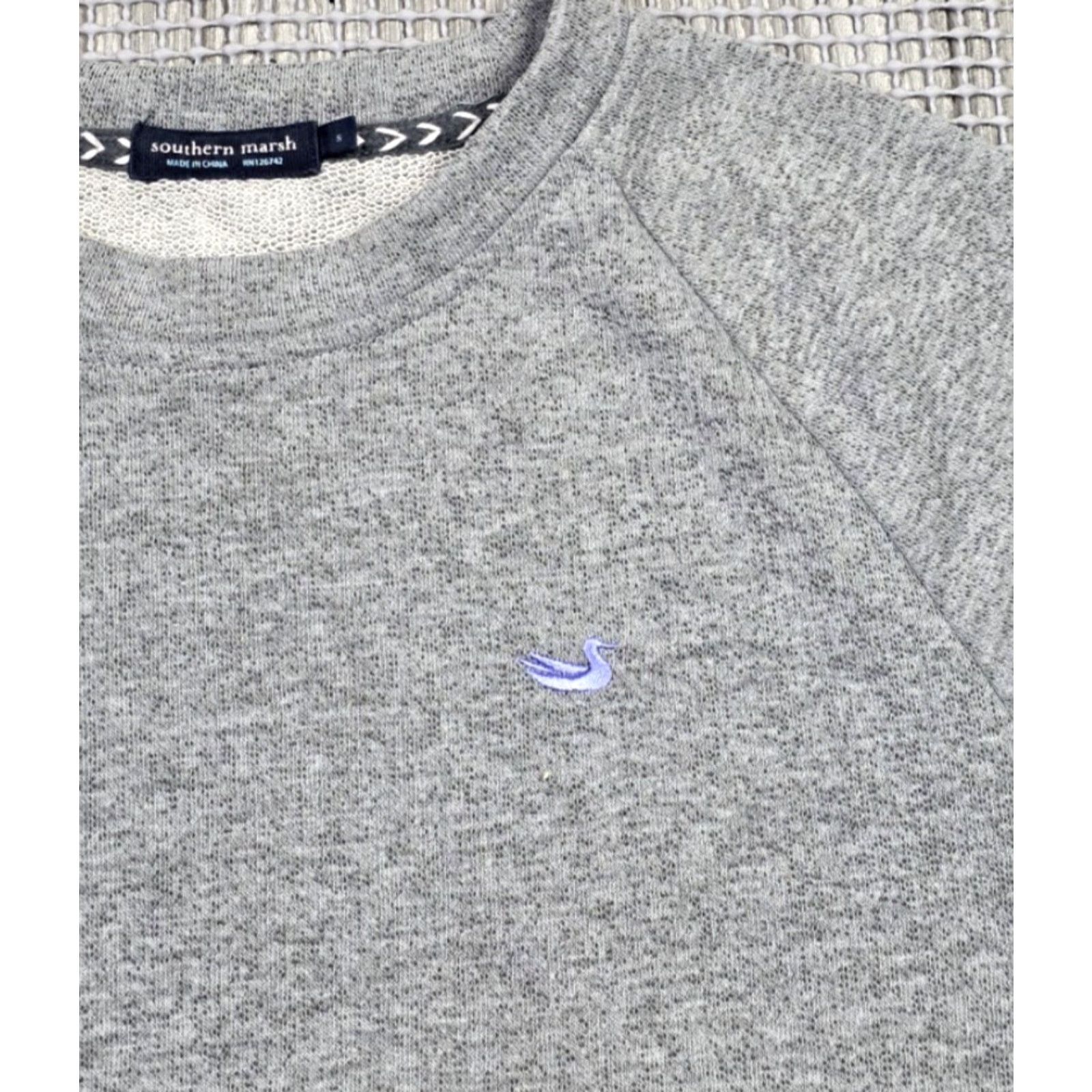 Vintage Southern Marsh Mens Sweatshirt Asheville Terry Gray Dotted Crewneck Pullover S-Size, Embroidered Logo, Stretch Cuffs, Carded, Preppy Golf Style Size US S / EU 44-46 / 1 - 3 Thumbnail