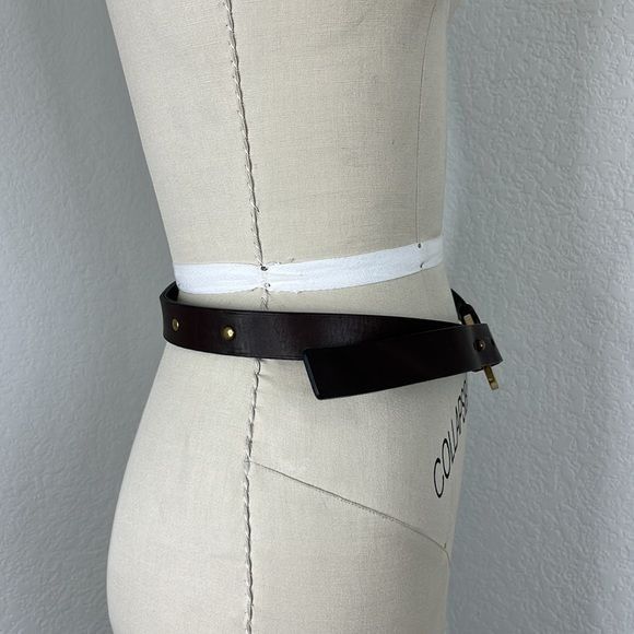 Gucci Gucci Bridle Bit Leather Loop Studded Belt Slide Brass Logo Size ONE SIZE - 6 Thumbnail