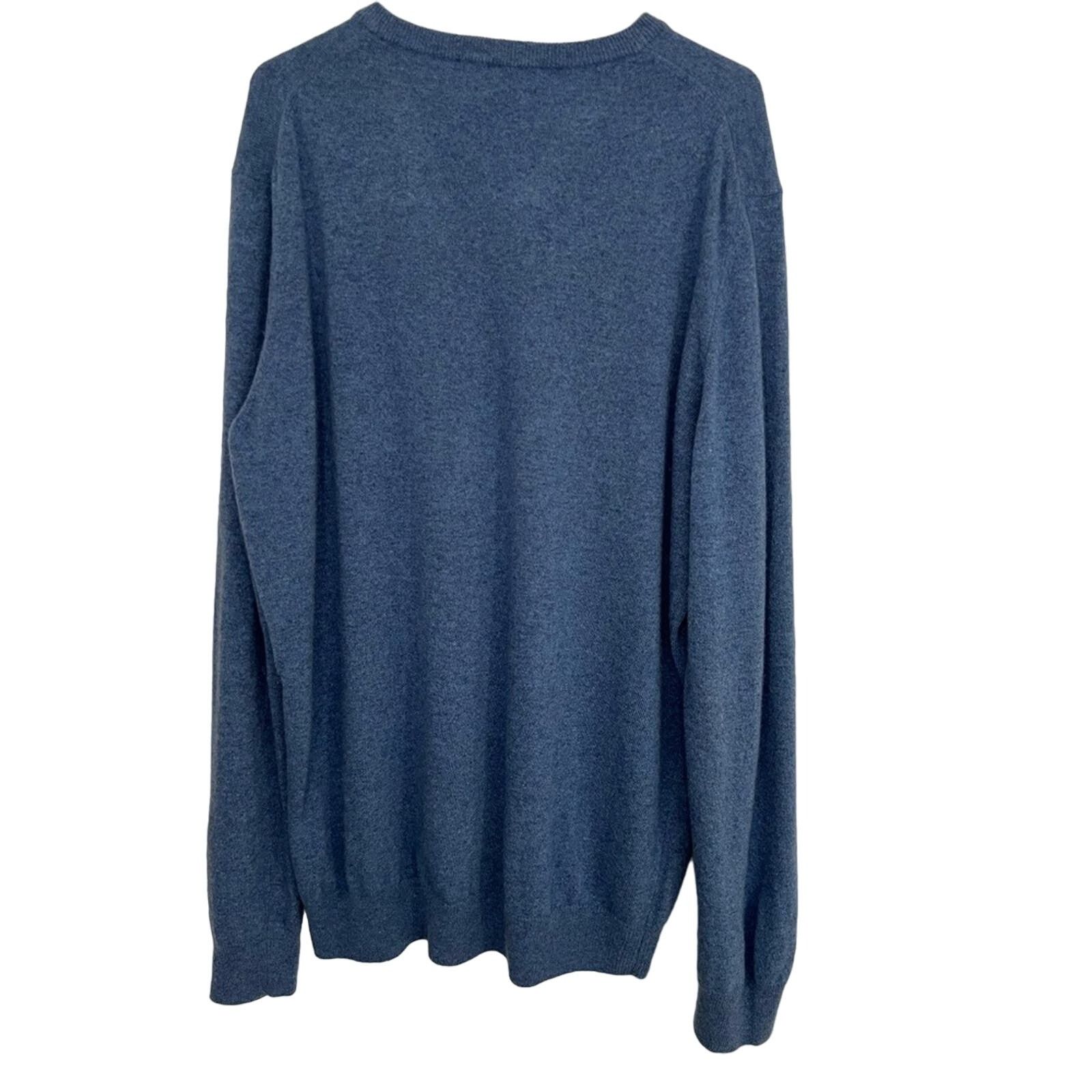 Enzo Mantovani Mantovani Studio Italian Cashmere Sweater Blue Made in Italy Size US XXL / EU 58 / 5 - 2 Thumbnail