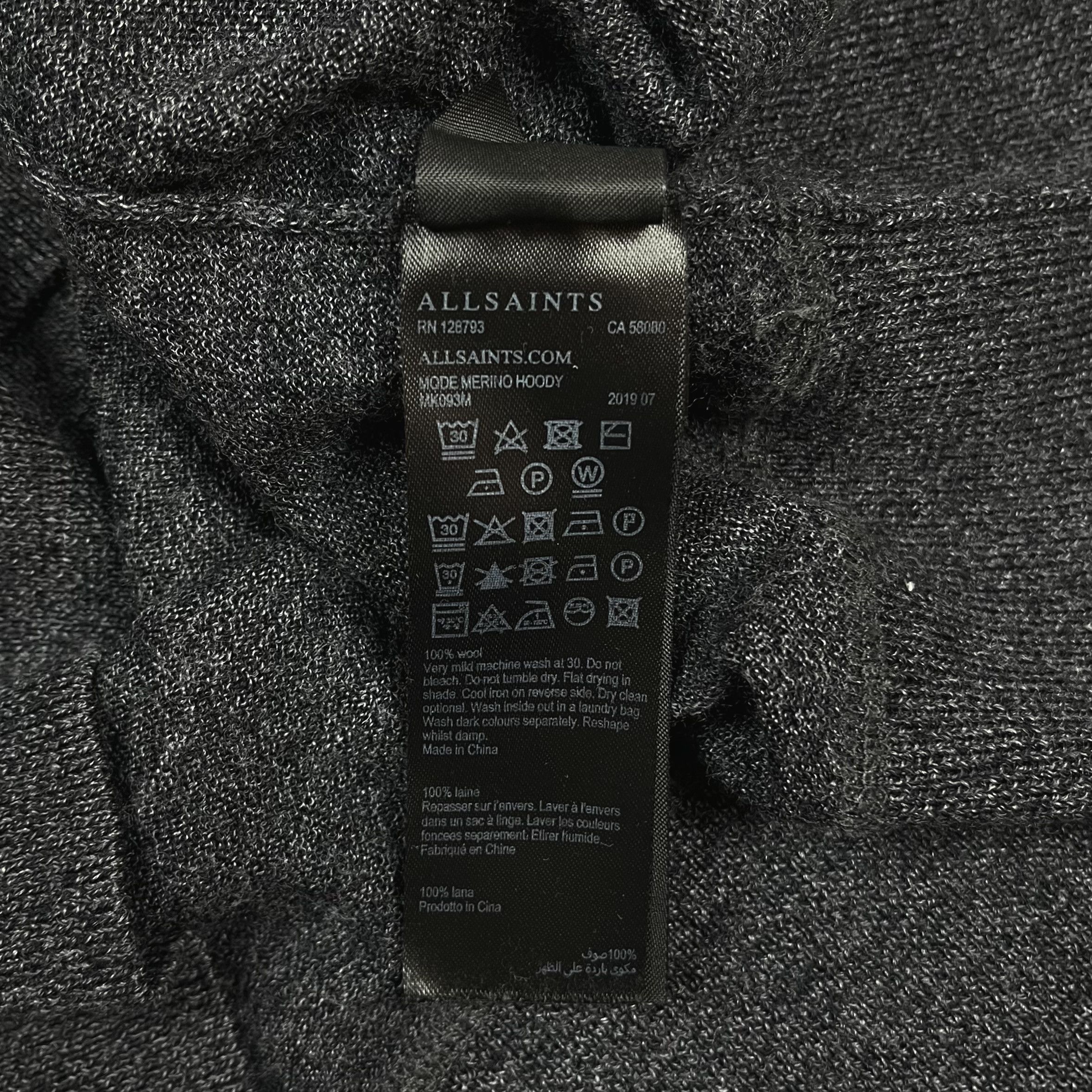 Allsaints Luxury AllSaints Mode Merino Wool Hoodie Size US L / EU 52-54 / 3 - 15 Thumbnail