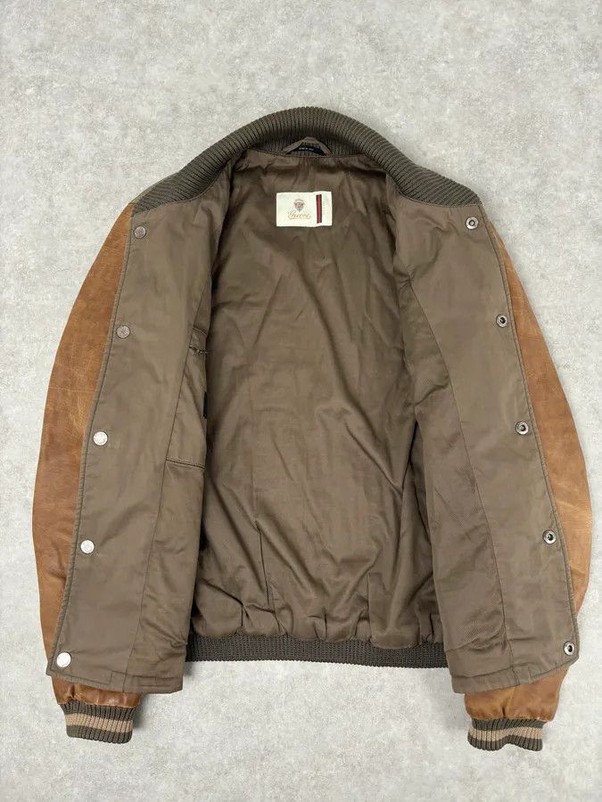 Gucci AW2010 Gucci Brown Hybrid Leather Sleeve Bomber Jacket Size US M / EU 48-50 / 2 - 8 Thumbnail