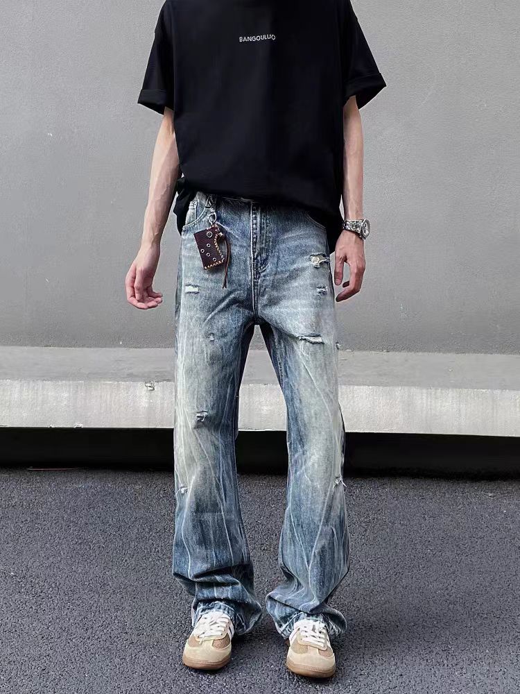 Designer × Jean × Vintage High Street Vintage Tie-Dye Lightning Ripped Jeans Size US 34 / EU 50 - 3 Thumbnail