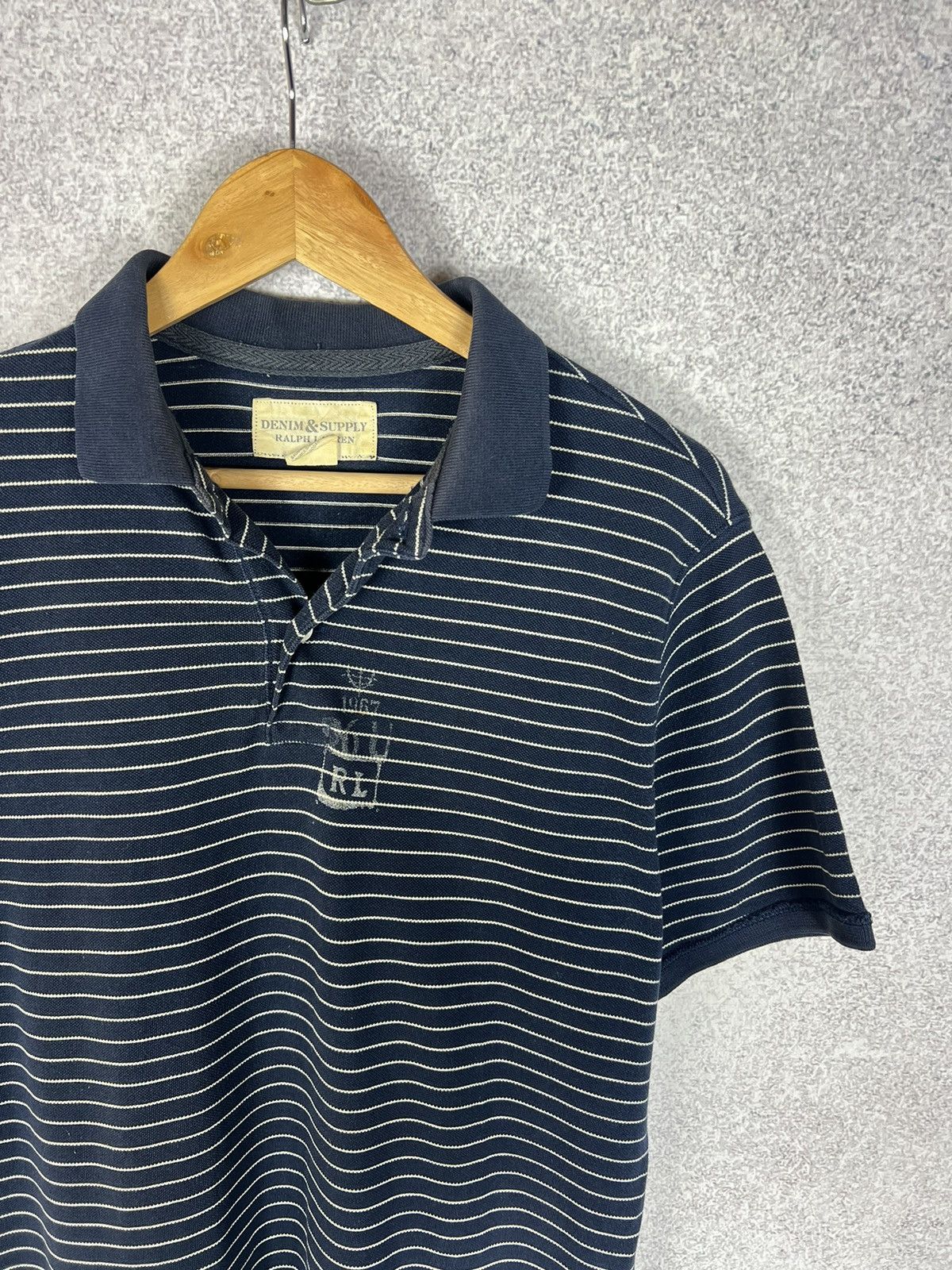 Polo Ralph Lauren Vintage Denim and Supply Ralph Lauren Striped Polo Shirt Size US L / EU 52-54 / 3 - 2 Thumbnail