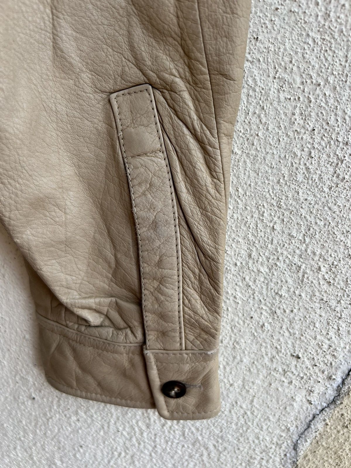 Leather Vintage Kazutaka Kato KAKA Fade Patina Cowhide Leather Shirt Size US M / EU 48-50 / 2 - 19 Thumbnail