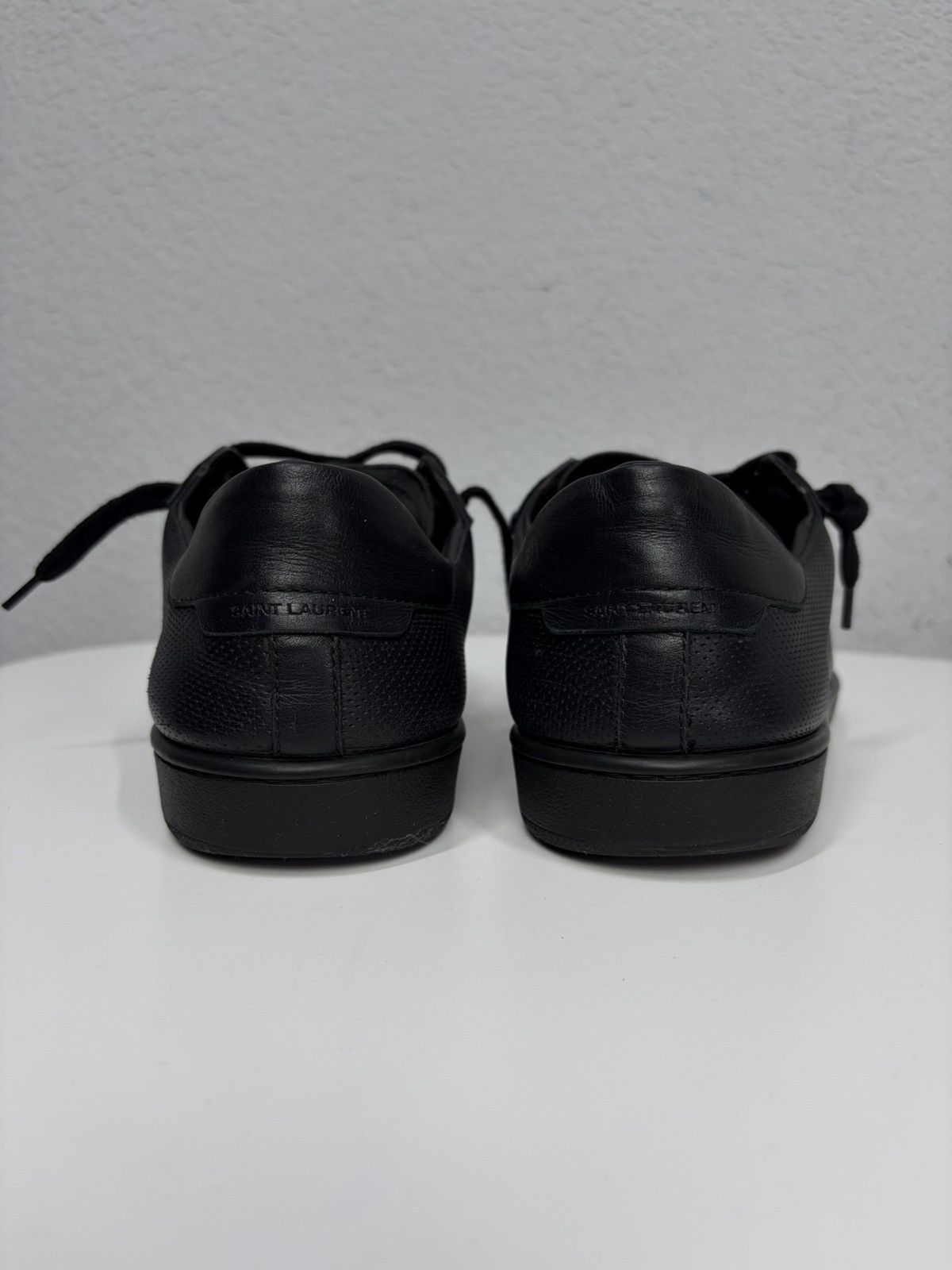 Saint Laurent Paris Saint Laurent Paris Black Leather Sneakers Low Top Shoes Size US 9.5 / EU 42-43 - 10 Thumbnail