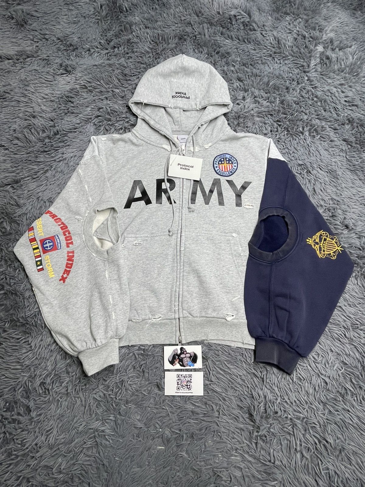 PROJECT G/R Protocol Index Reconstructed Zip Hoodie Melange Grey Size US S / EU 44-46 / 1 - 2 Thumbnail