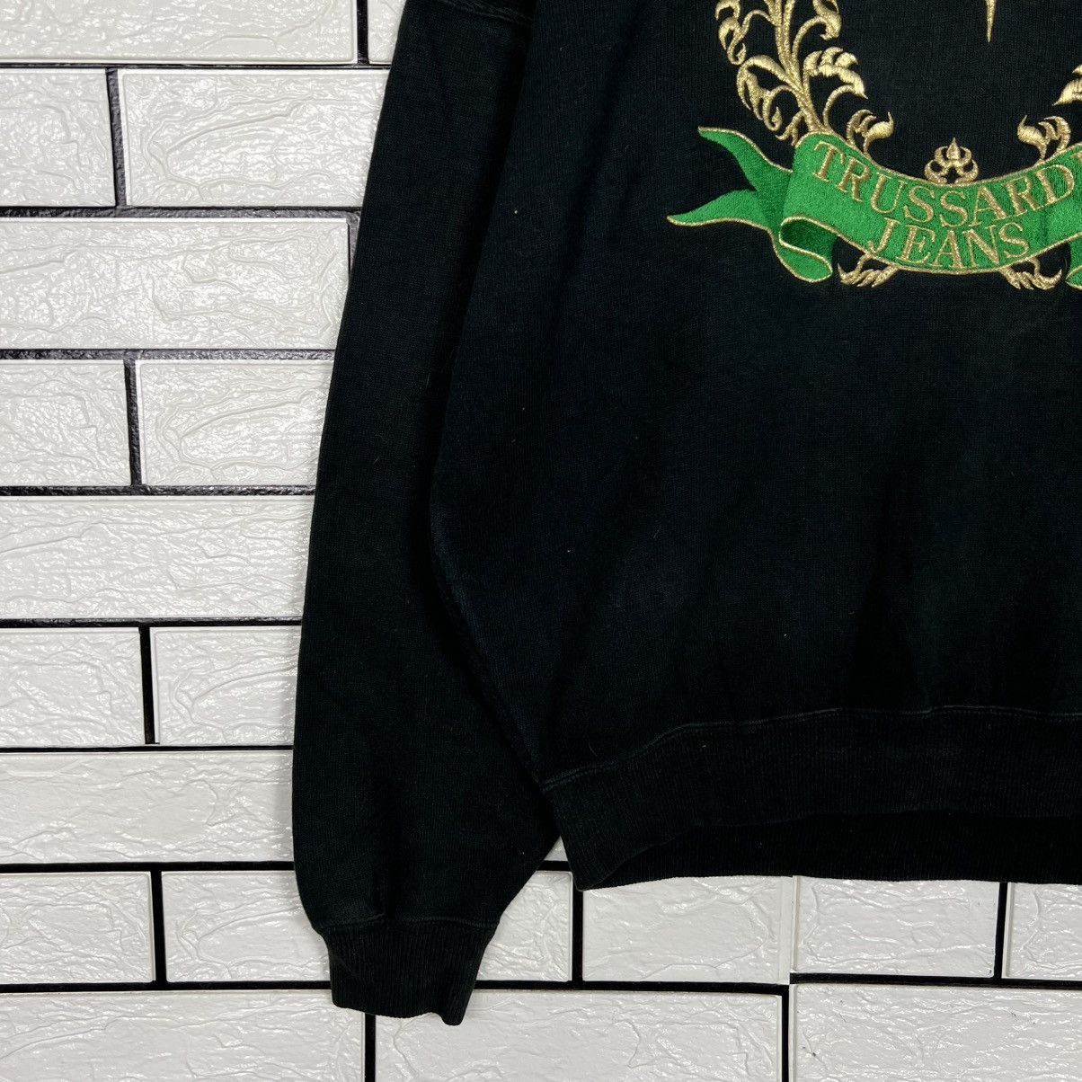 Trussardi 90's TRUSSARDI Embroidered Big Logo Sweatshirt #4014-C183 Size US M / EU 48-50 / 2 - 6 Thumbnail