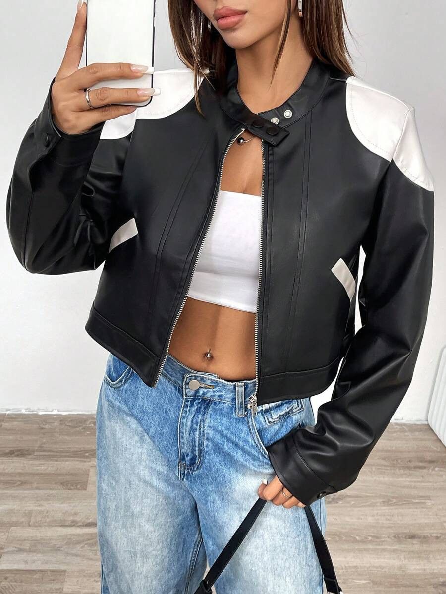 Other Women Black Cropped Real Leather Jacket, Size S / US 4 / IT 40 - 5 Thumbnail