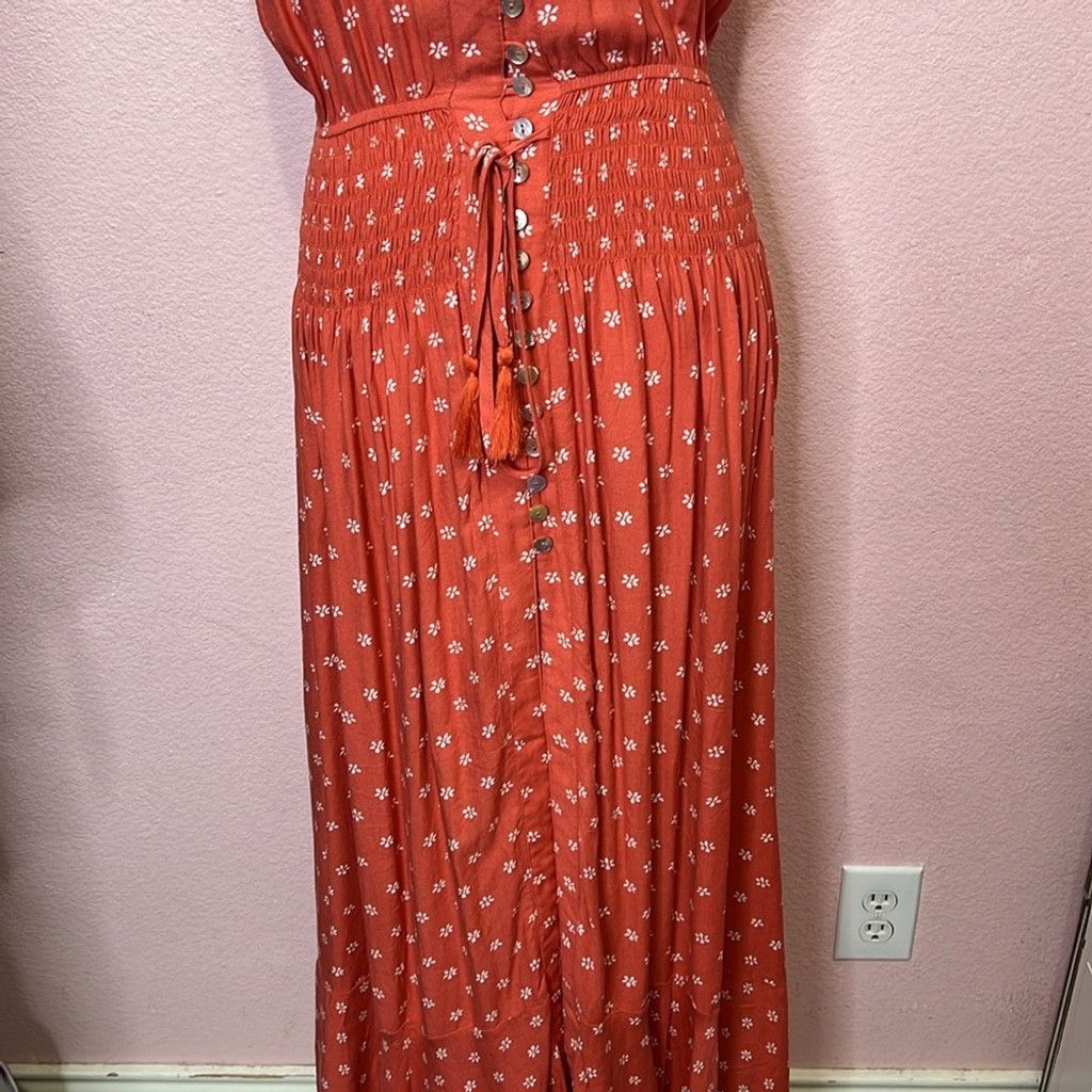 Other Vici Red Maxi Dress with White Floral Pattern Size M / US 6-8 / IT 42-44 - 3 Thumbnail