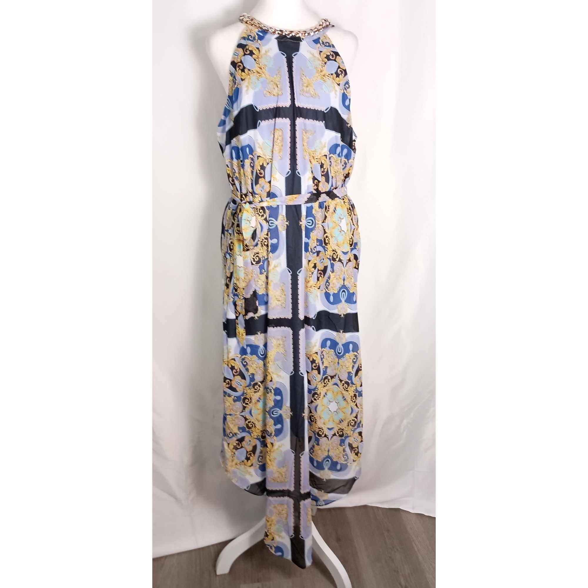 Other Bold Elements Cut to Curve Maxi Dress XL Chain Link Halter B Size XL / US 12-14 / IT 48-50 - 14 Thumbnail