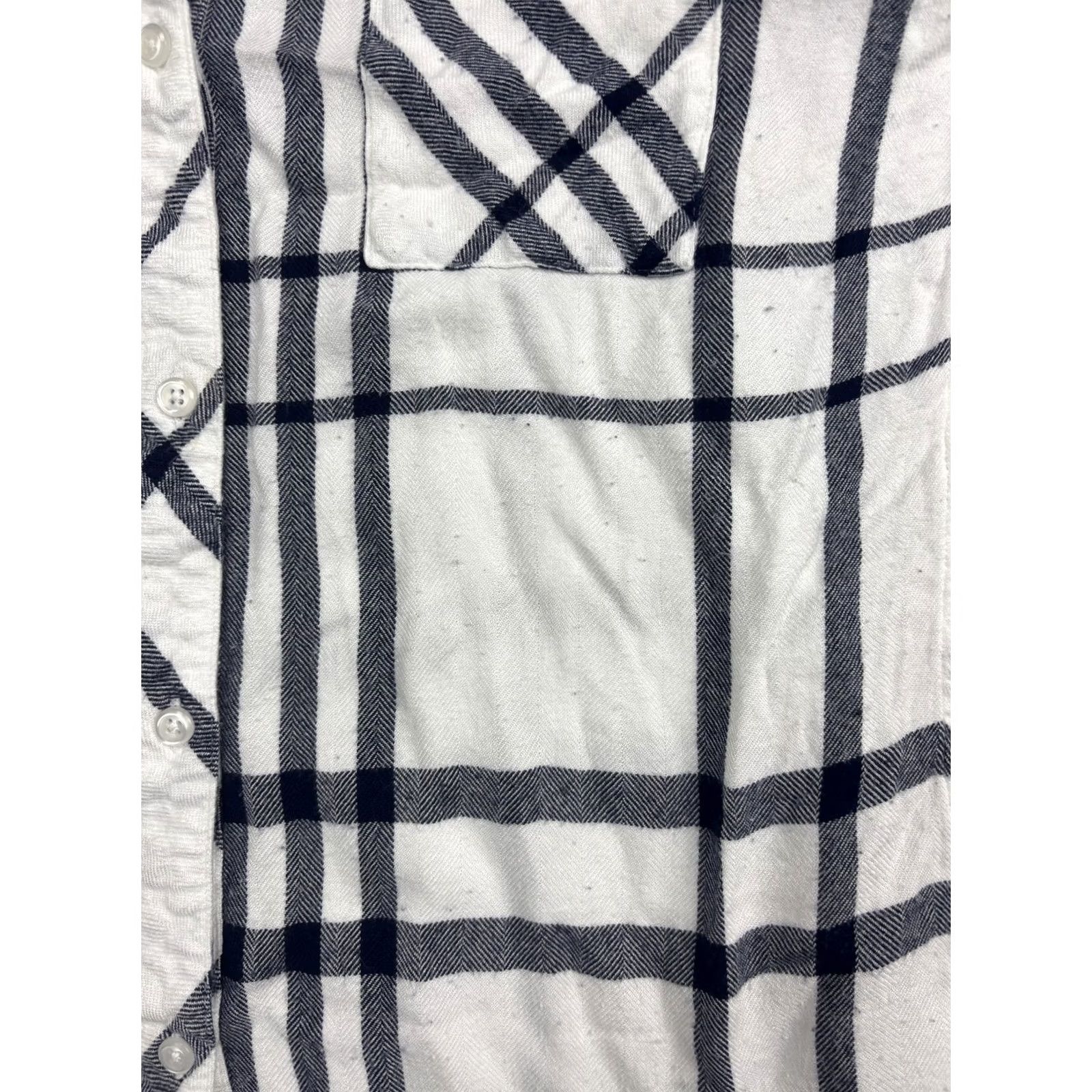Rails Rails Hunter Shirt Womens Medium White Navy Plaid Button Front Long Sleeve Top Size M / US 6-8 / IT 42-44 - 6 Thumbnail