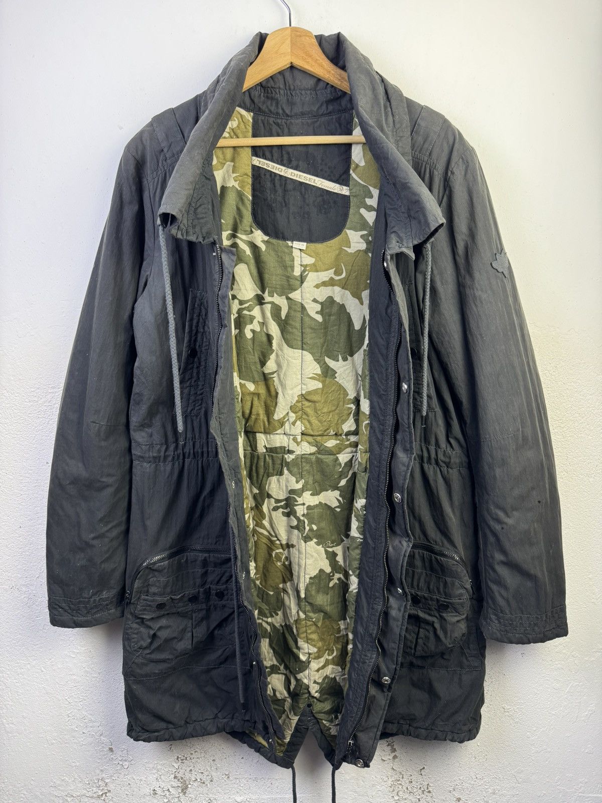 Diesel Diesel Female Parka Camo Jacket Size XL / US 12-14 / IT 48-50 - 9 Thumbnail