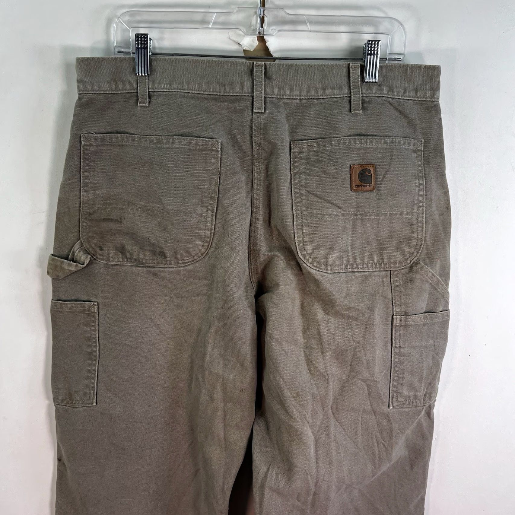 Carhartt VINTAGE Carhartt B11 Carpenter Canvas Pants Mens SZ 34 Tan Distressed 5-Pocket Cargo USA Jeans Brown Cotton Size US 34 / EU 50 - 5 Thumbnail
