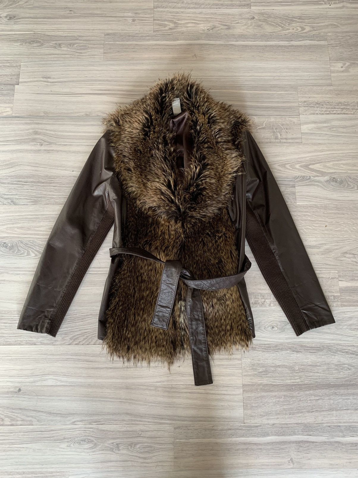 Hysteric Glamour Y2K Vintage Faux Fur Chocolate Leather Jacket ysl gucci Size L / US 10 / IT 46 - 4 Thumbnail