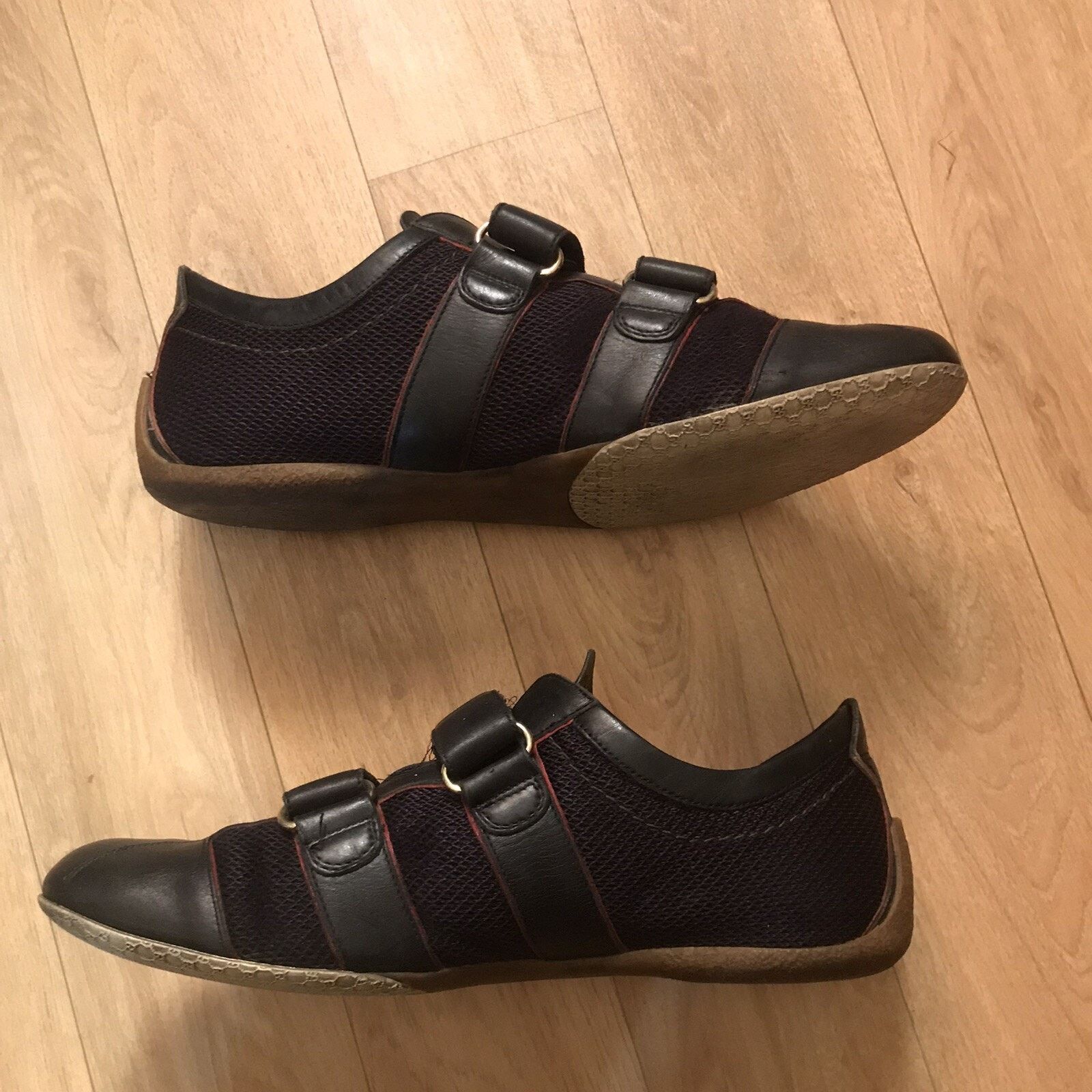Gucci GUCCI Sneakers Black Leather Low Top CANVA Made in Italy Size US 8 / EU 41 - 5 Thumbnail