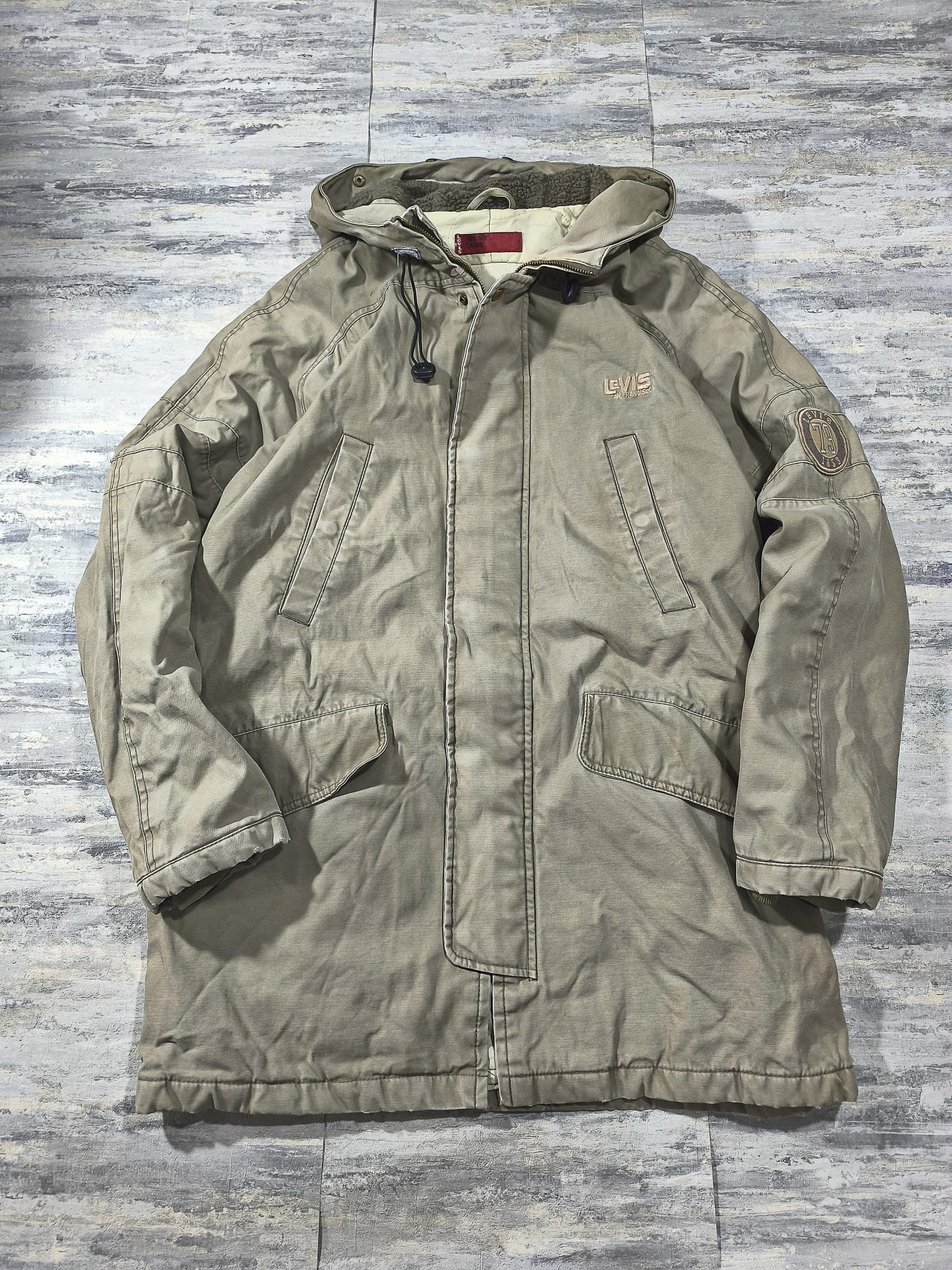 Levi's trashed vintage 90s levis red tab parka jacket furhood Size US XL / EU 56 / 4 - 2 Thumbnail