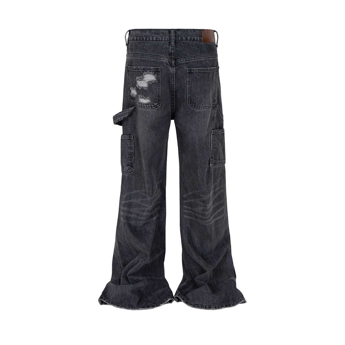 Japanese Brand high street hole distressed washed black baggy jeans Size US 35 - 5 Thumbnail