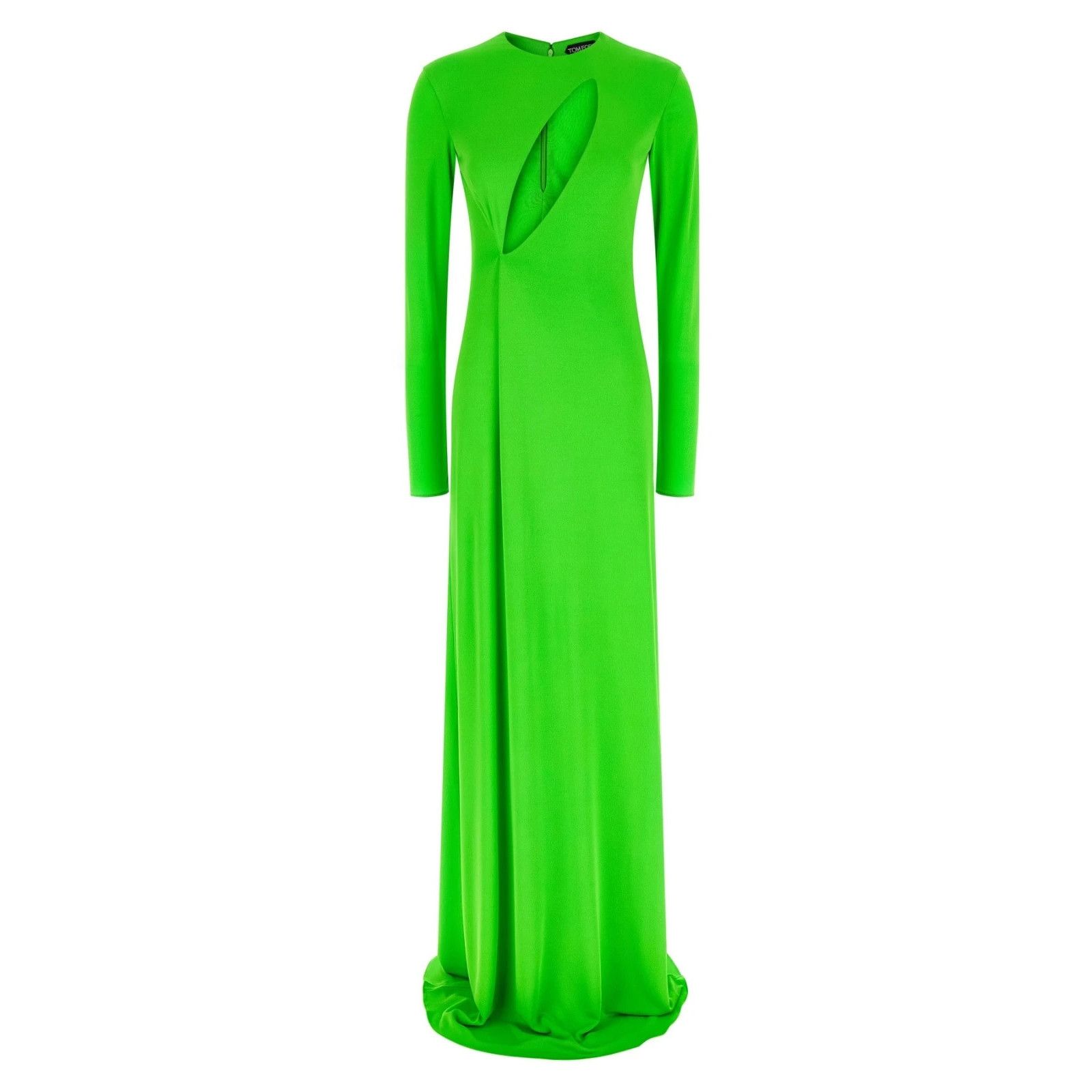 TOM FORD Long Sleeve Slash Front Evening Green Dress New & A