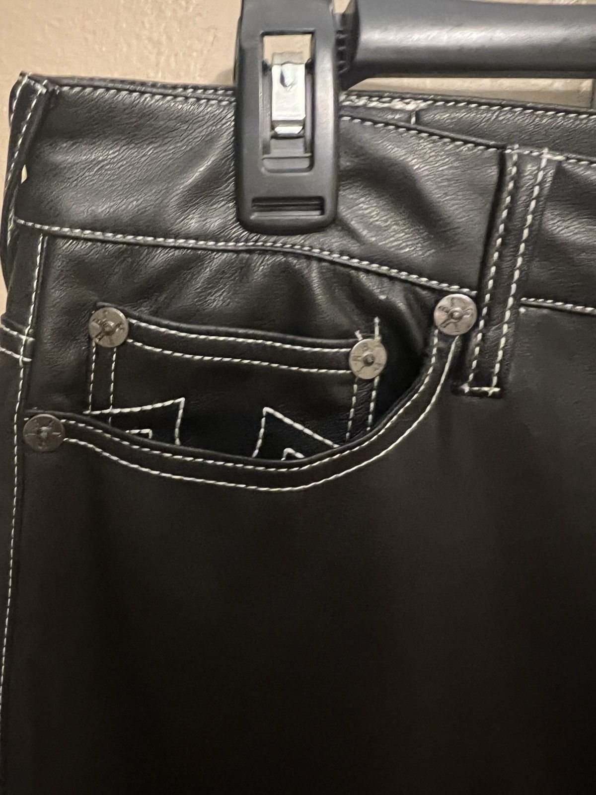 True Religion True Religion Black PU Leather Maxi Skirt Size 29" - 3 Thumbnail
