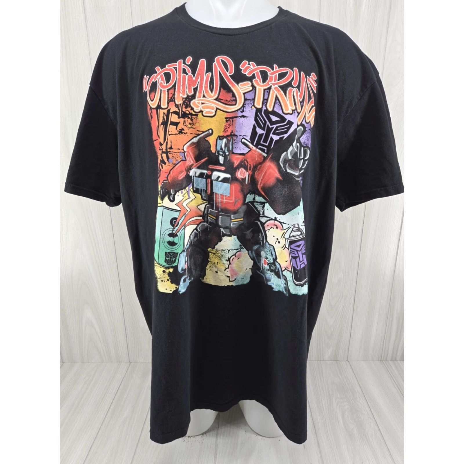 Vintage Transformers Black Mens T-Shirt Short Sleeve Size 3XL Optimus Prime Classi c Logo Print Vintage? No Size US XXL / EU 58 / 5 - 2 Thumbnail
