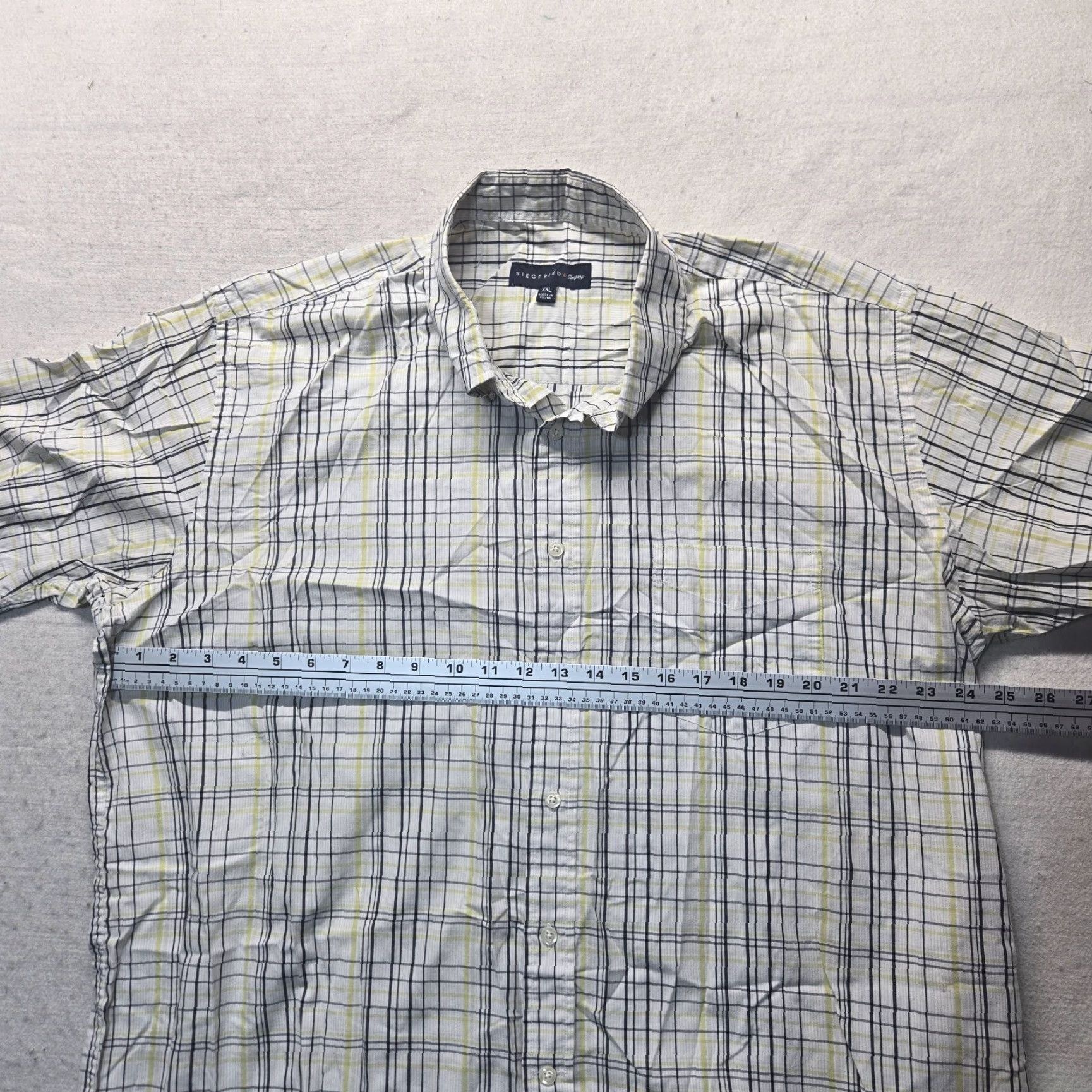 Vintage Siegfried Shirt Button-Up Short Sleeve Plaid Blue 2XL Mens Adult Size 2XL Size US XXL / EU 58 / 5 - 4 Thumbnail