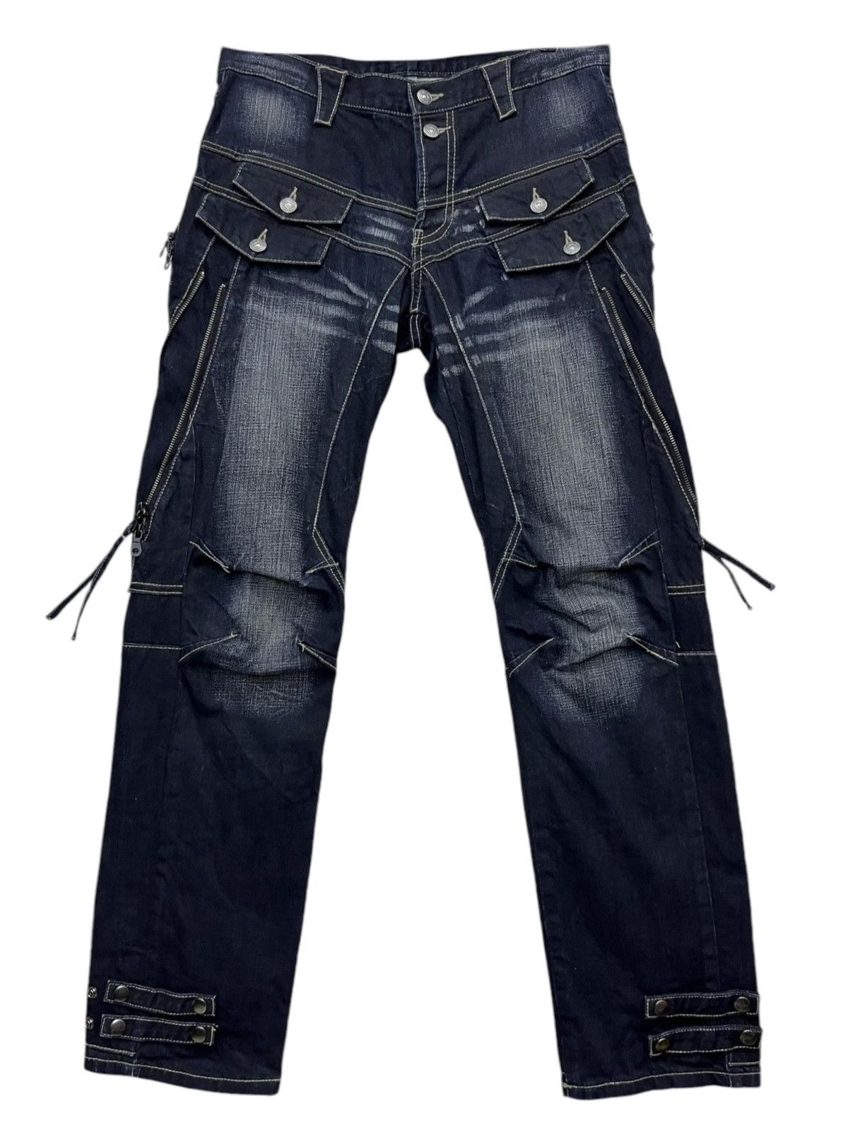 PPFM 🔥FYE🔥PPFM Punk Bondage Multi-zipper Double Flap Bush Pants Size US 31 - 5 Thumbnail