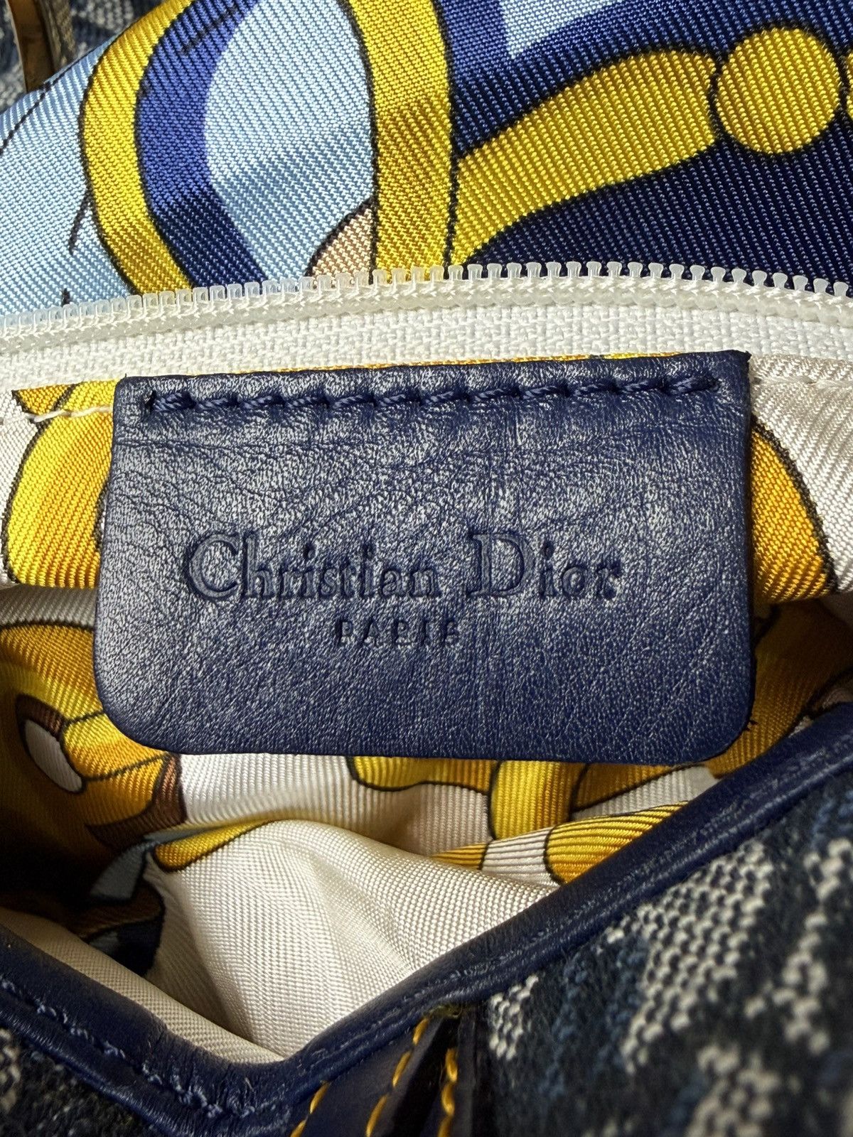 Dior 2000’s Dior Blue Oblique Saddle Bag Rare Lining Size ONE SIZE - 9 Thumbnail