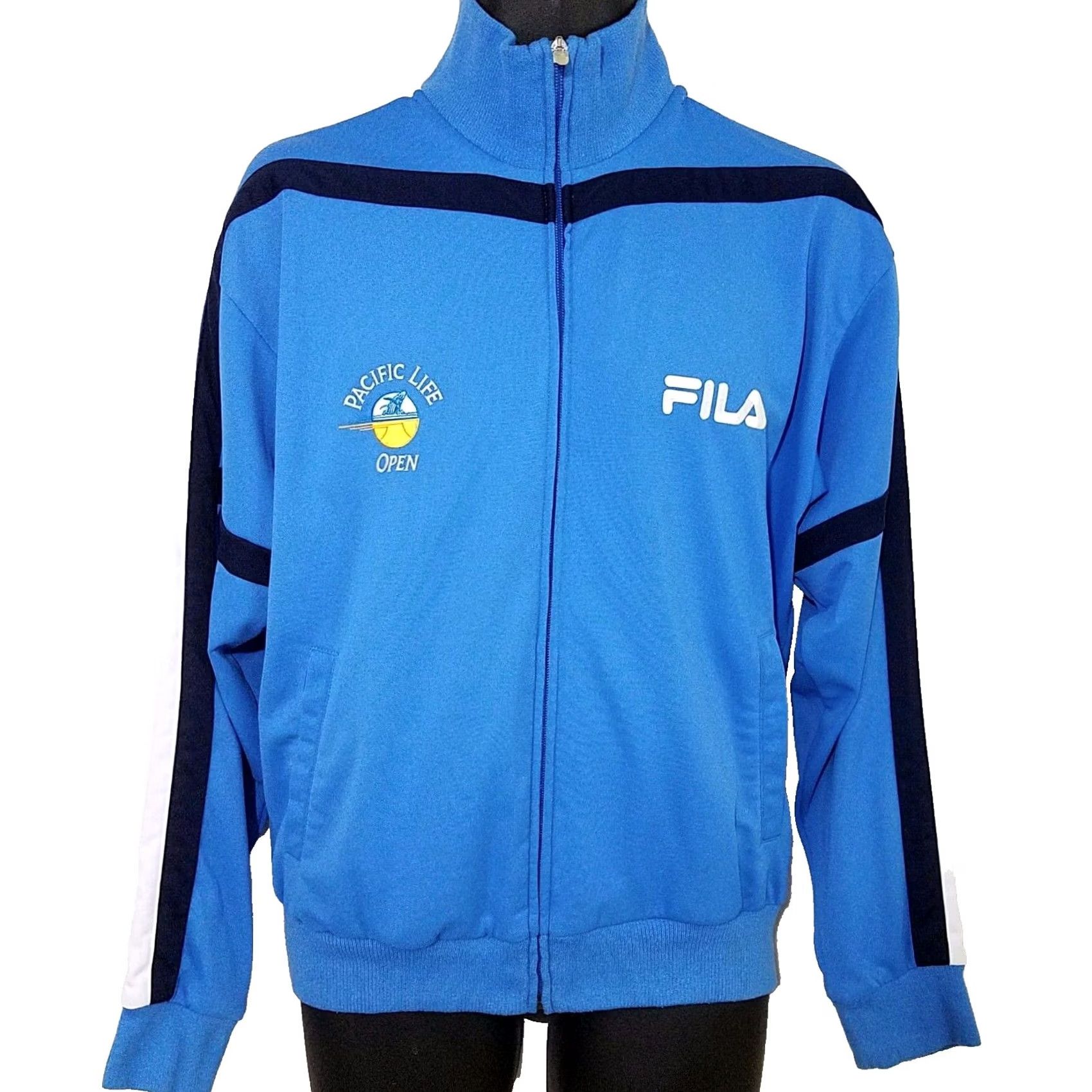 Fila FILA Mens Track Jacket Pacific Life Open Tennis Full Zip Warm Up Blue Size Large Size US L / EU 52-54 / 3 - 2 Thumbnail