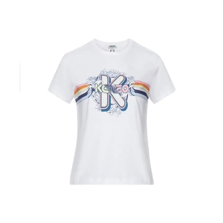 Kenzo KENZO Rainbow Logo Short Sleeve T-shirt for Women 0079 Size S / US 4 / IT 40 - 1 Thumbnail