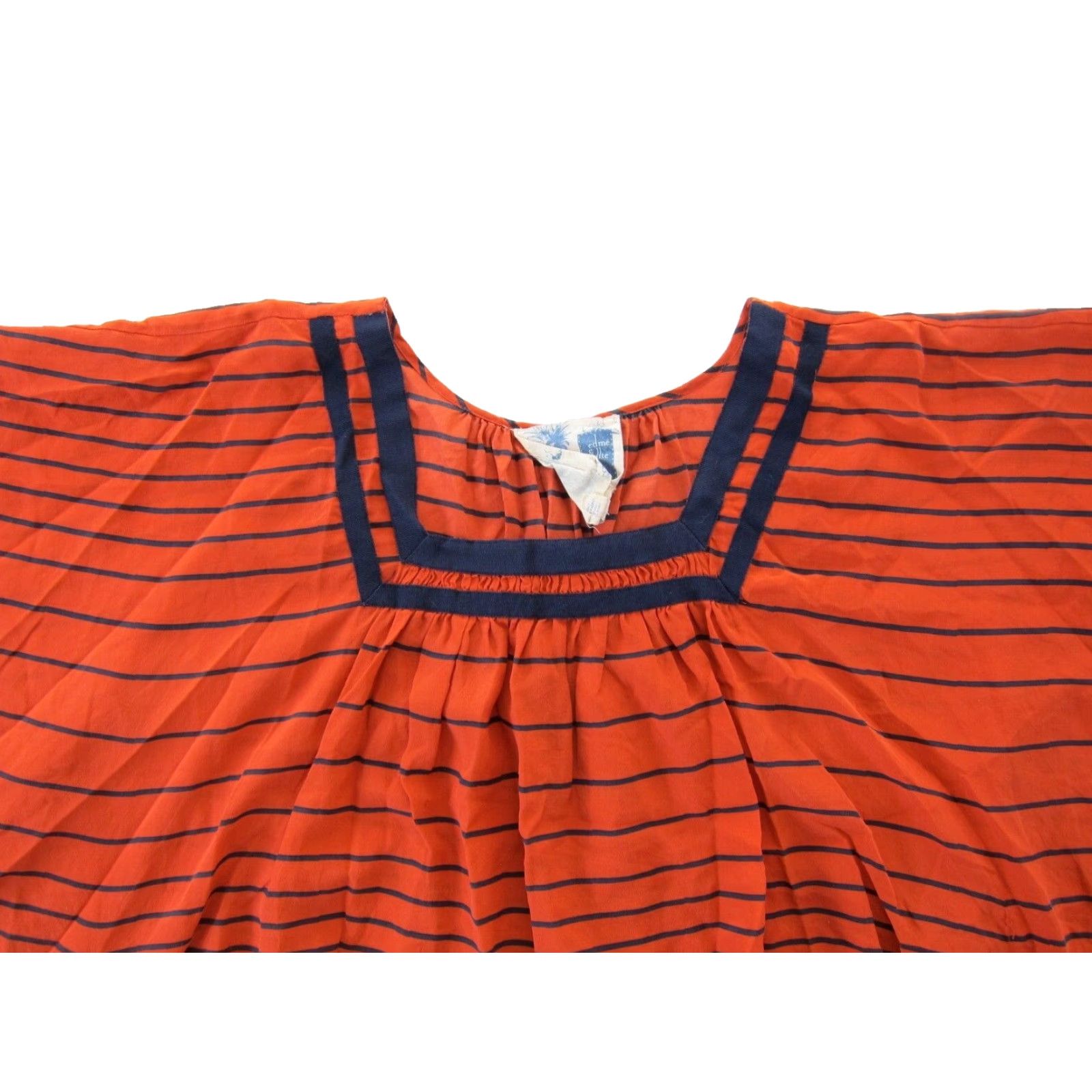 Vintage Edme & Esyllte Blouse Boxy Tunic XS/P Orange Floral Silk 100% Women White? Size XS / US 0-2 / IT 36-38 - 4 Thumbnail