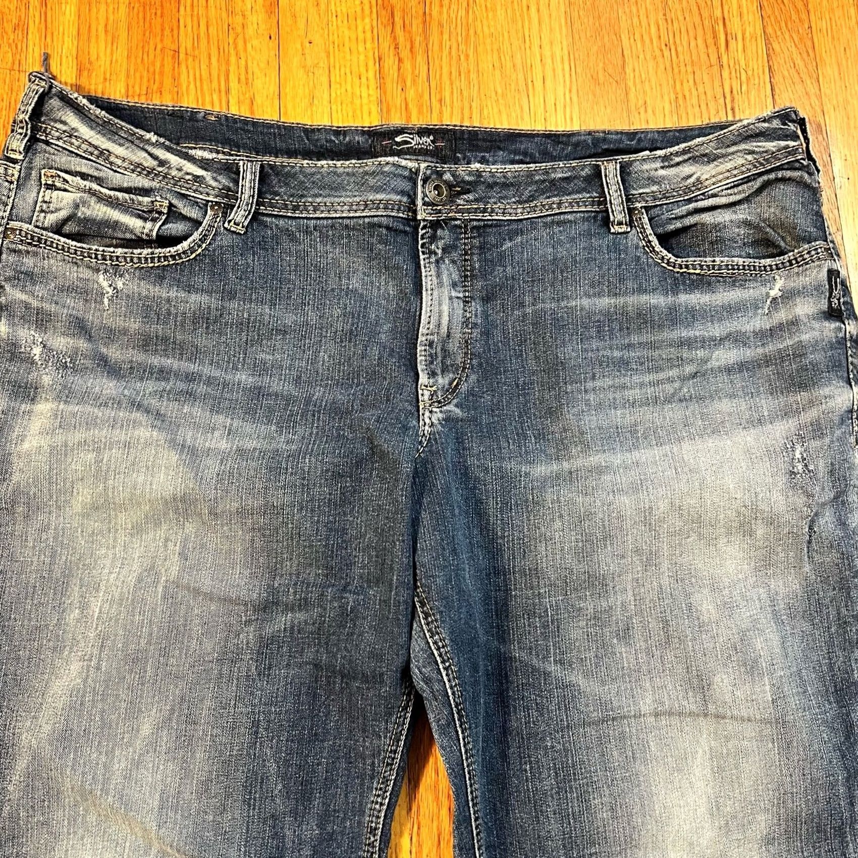 Silver Jeans Co. VINTAGE Silver Jeans Womens 24W Sam Blue Stretch High Rise Crop Jeans Womens 24W Sam Blue Stretch High Rise Crop 47x26.5 Actual Size 42" / US 20 - 2 Thumbnail