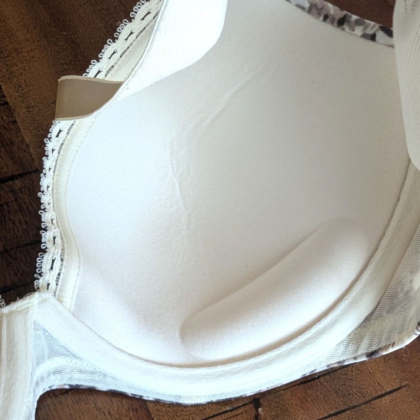 Calvin Klein Calvin Klein Push Up Bra Womens 38B Beige Neutral Snake Print Cream Black Underwire Light Padding Size ONE SIZE - 6 Thumbnail